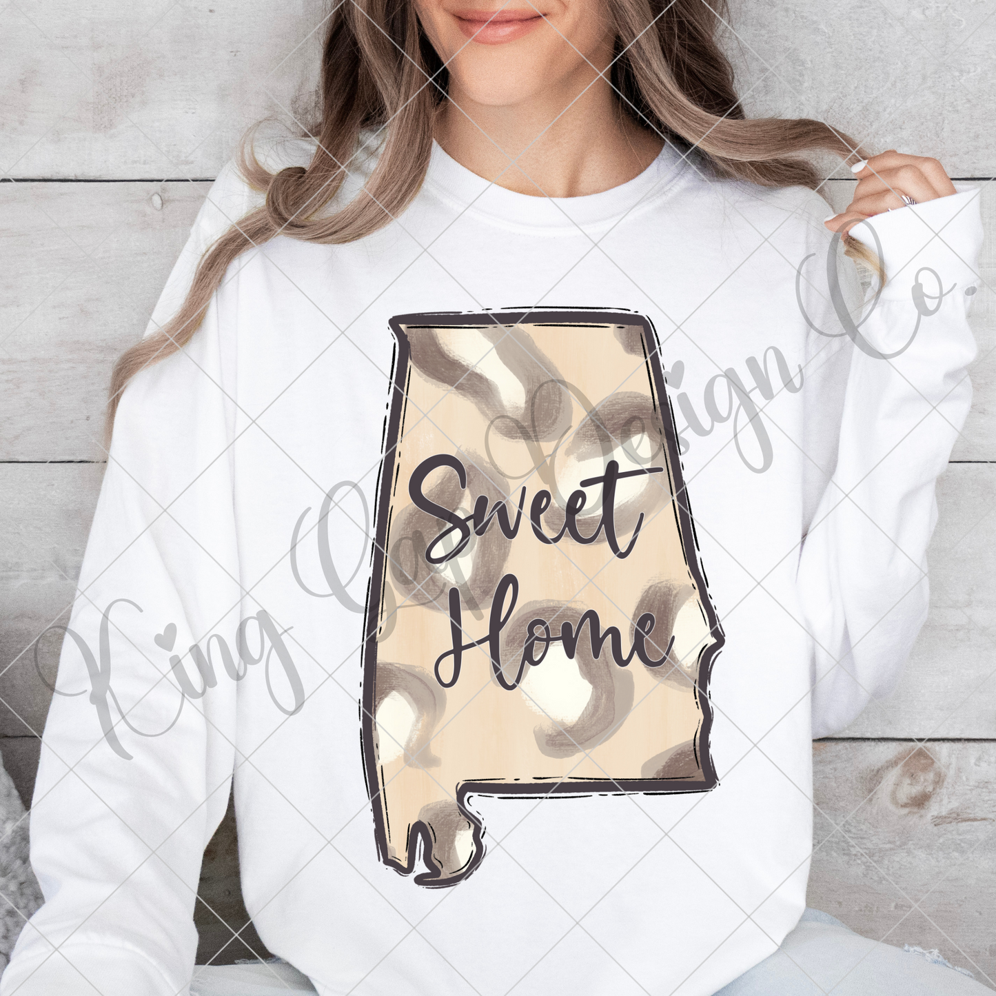 Animal Print Alabama State Shape | Sweet Home Alabama T-Shirt PNG For Sublimation To Make Shirts, Tumblers, Mugs And More | Also Suitable For Sublimation | High Resolution PNG