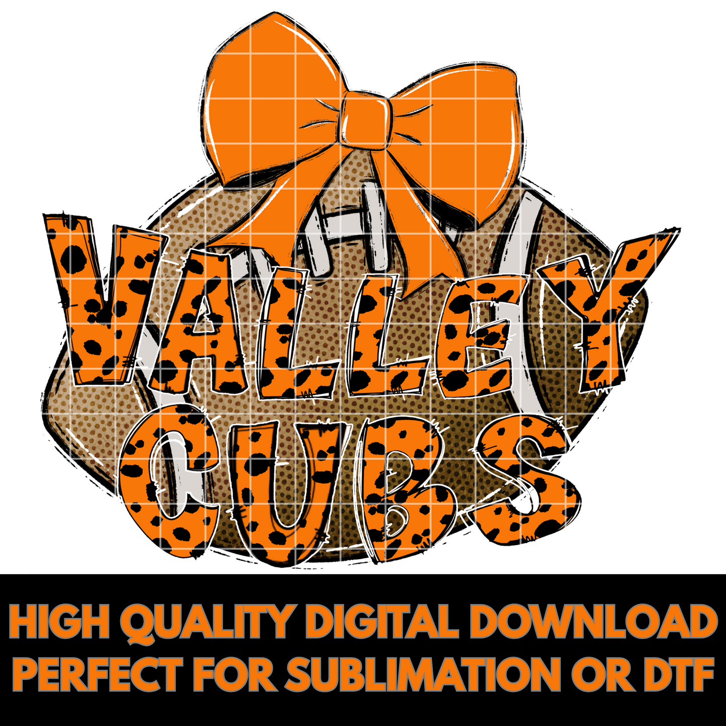 Alexandria Valley Cubs Football Sublimation PNG | Make T-Shirts For Valley Cubs Fans | 300 DPI, Transparent Background
