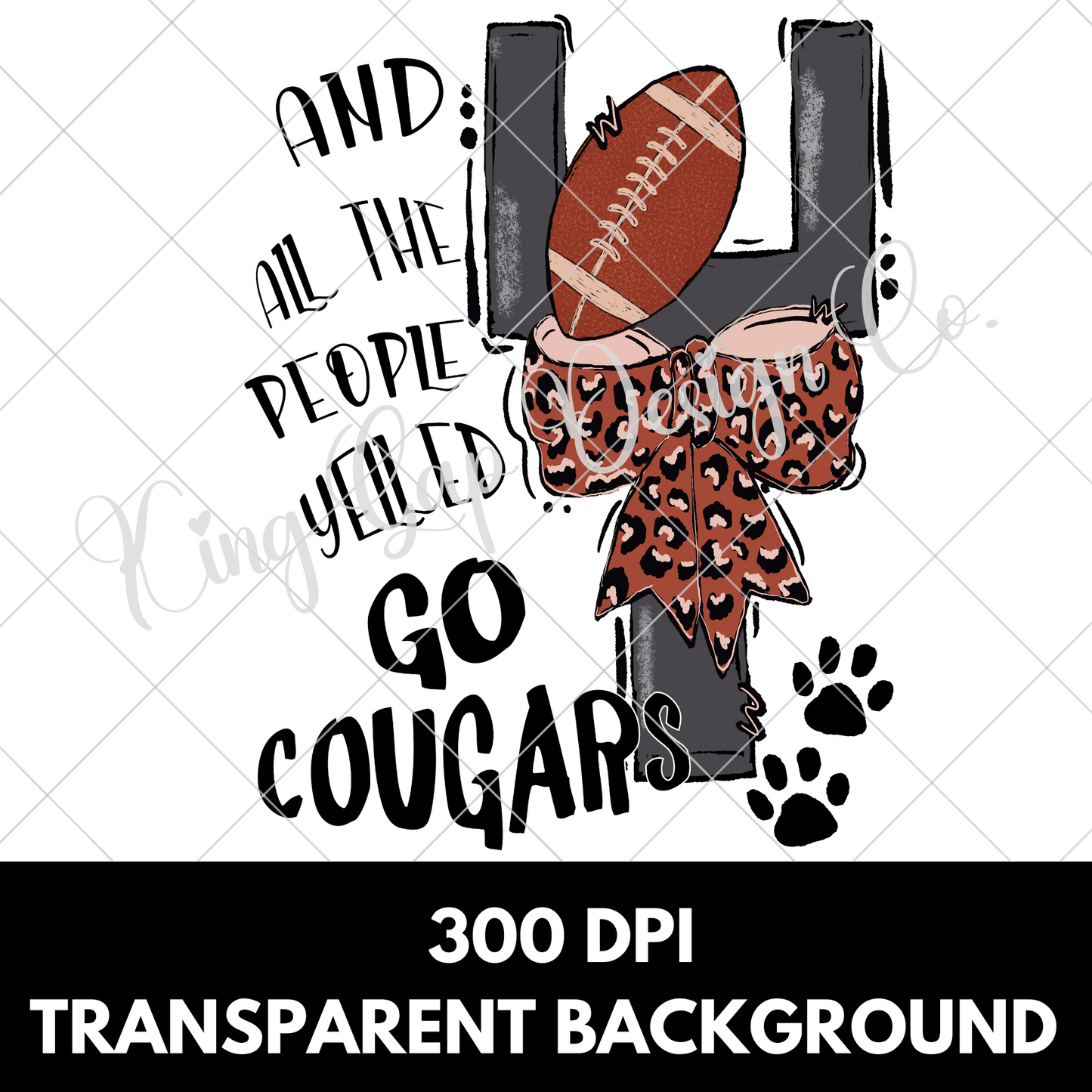 Cougars Football Sublimation | Game Day Shirt For Cougars Fan | Cougars Sticker PNG | Cougars Tumbler Design | Go Cougars | Cougars DTF PNG