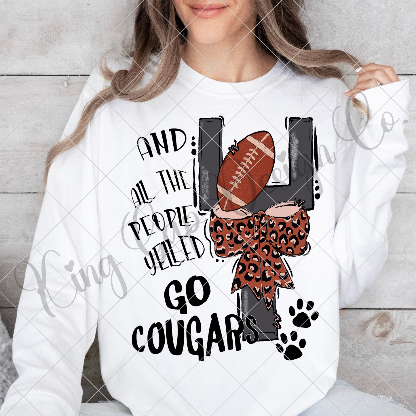 Cougars Football Sublimation | Game Day Shirt For Cougars Fan | Cougars Sticker PNG | Cougars Tumbler Design | Go Cougars | Cougars DTF PNG