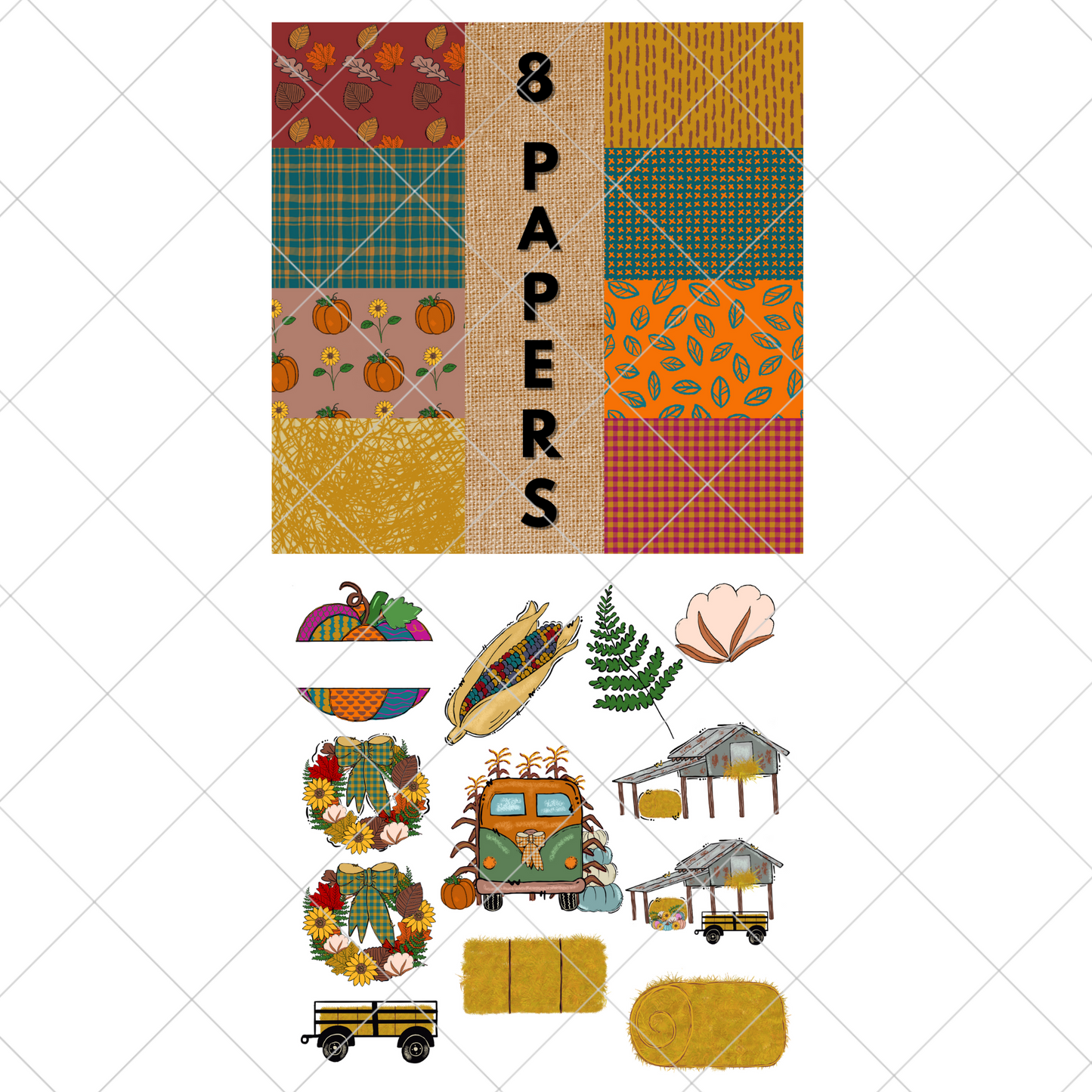 Fall Faves Clipart Bundle | Over 100 Commercially Licensed Images To Use Any Way You Choose | Create Unique Designs Of Your Own Using This Clipart For Use On Both Physical And Digital Products |High Resolution, 300 DPI, Transparent Background Images