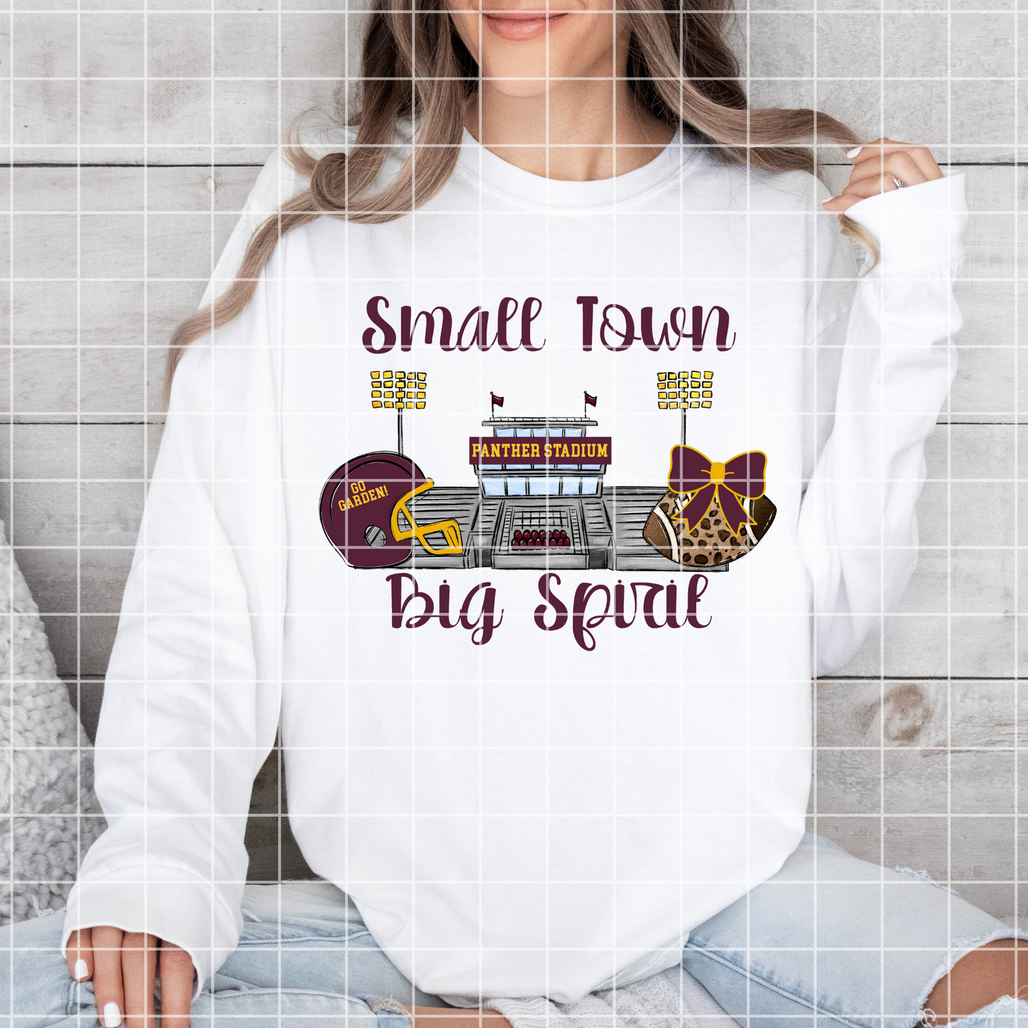 Spring Garden Panthers Football Sublimation | Maroon And Gold School Colors | PNG For T-Shirts, Tumblers, Cups, Stickers| 300 DPI, Transparent Background