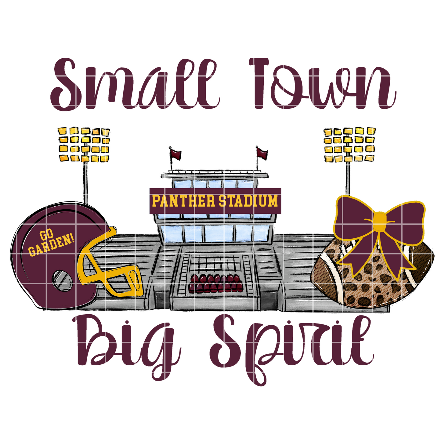 Spring Garden Panthers Football Sublimation | Maroon And Gold School Colors | PNG For T-Shirts, Tumblers, Cups, Stickers| 300 DPI, Transparent Background