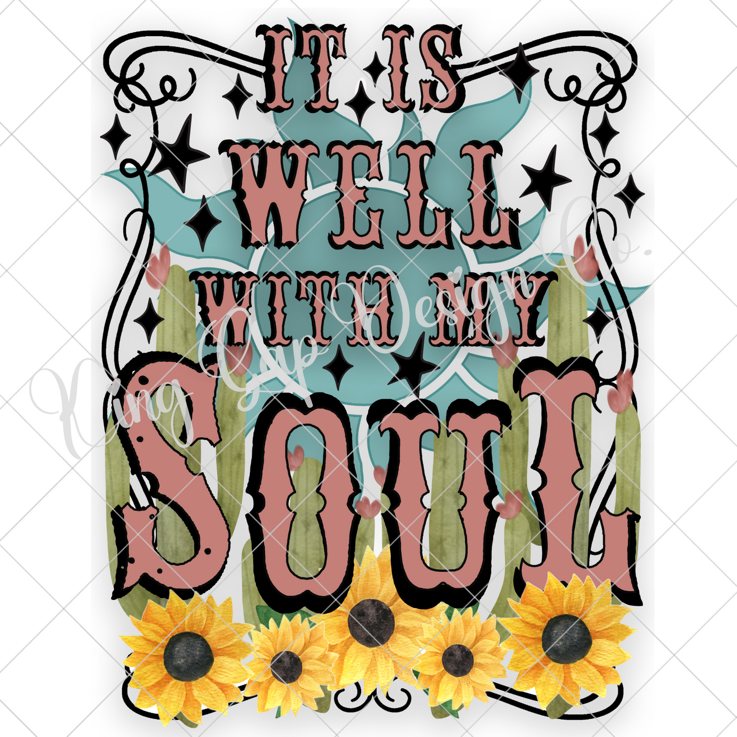 Cute Christian T-Shirt PNG |Cute Christian Tumbler PNG For Sublimation Floral Christian T-Shirt Graphic For DTF Or Sublimation | It Is Well