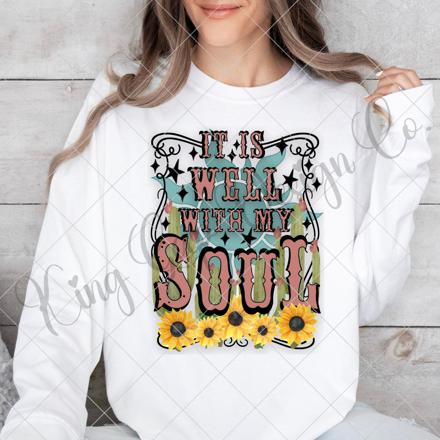 Cute Christian T-Shirt PNG |Cute Christian Tumbler PNG For Sublimation Floral Christian T-Shirt Graphic For DTF Or Sublimation | It Is Well