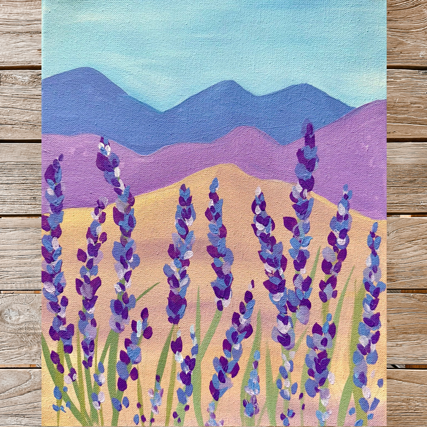 Lavender Field With Mountain Background Spring Or Summer Painting Template | Tracer For Painting | Acrylic Painting | Paint From Home | Tracer, Instructions, And Supply List Included