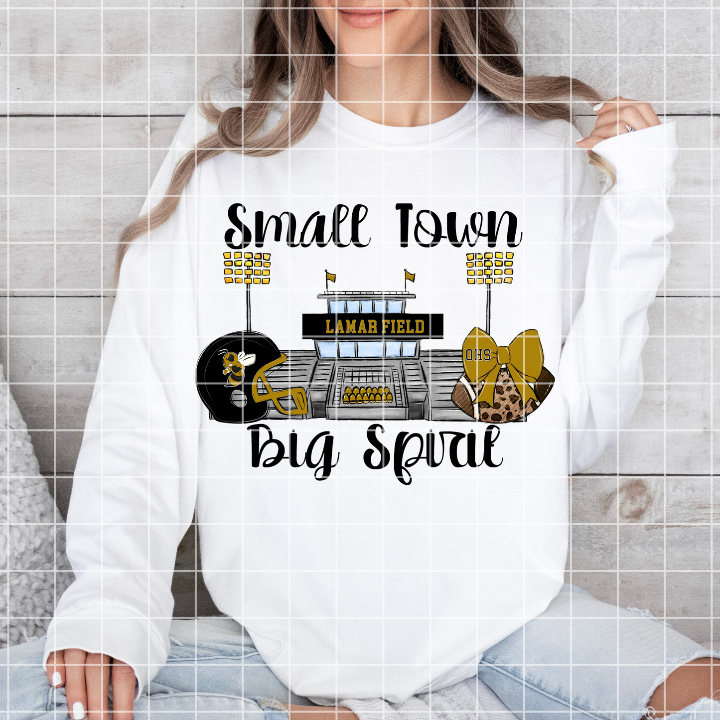 Oxford Yellow Jackets Football Sublimation | Lamar Field | Black And Gold School Colors | PNG For T-Shirts, Tumblers, Cups, Stickers| 300 DPI, Transparent Background