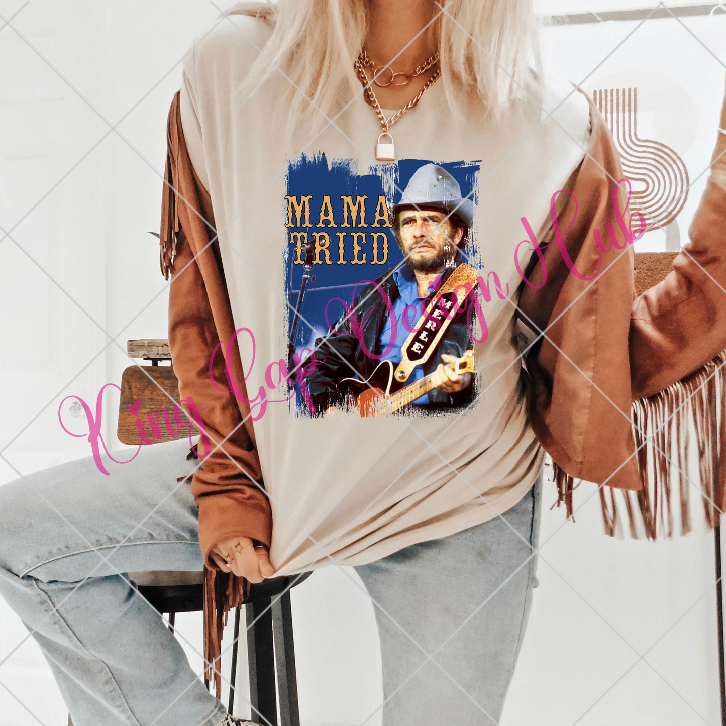 Merle Haggard Unisex T-Shirt PNG | Mama Tried | Country Lyrics PNG | Gift For Country Music Fan| Tumbler Sublimation