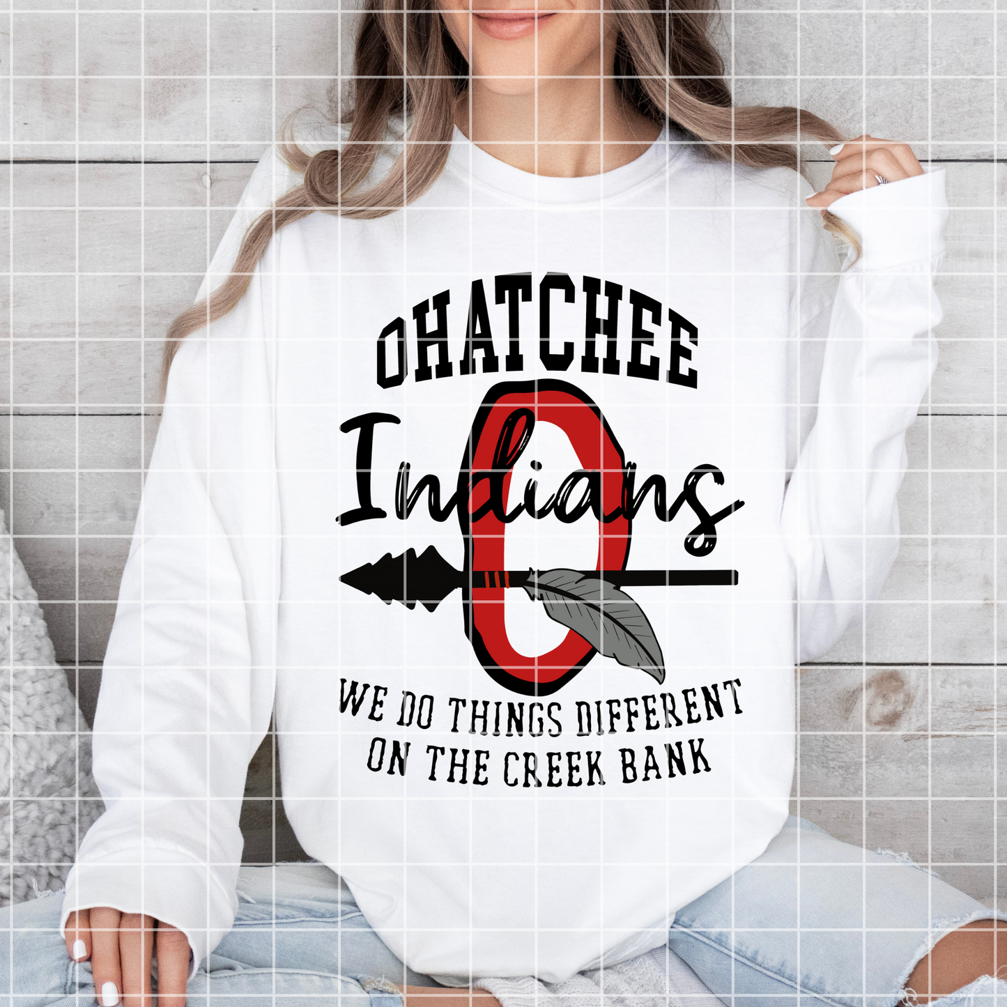 "O" For Ohatchee Indians Football Sublimation | Red And Black School Colors | PNG For T-Shirts, Tumblers, Cups, Stickers| 300 DPI, Transparent Background