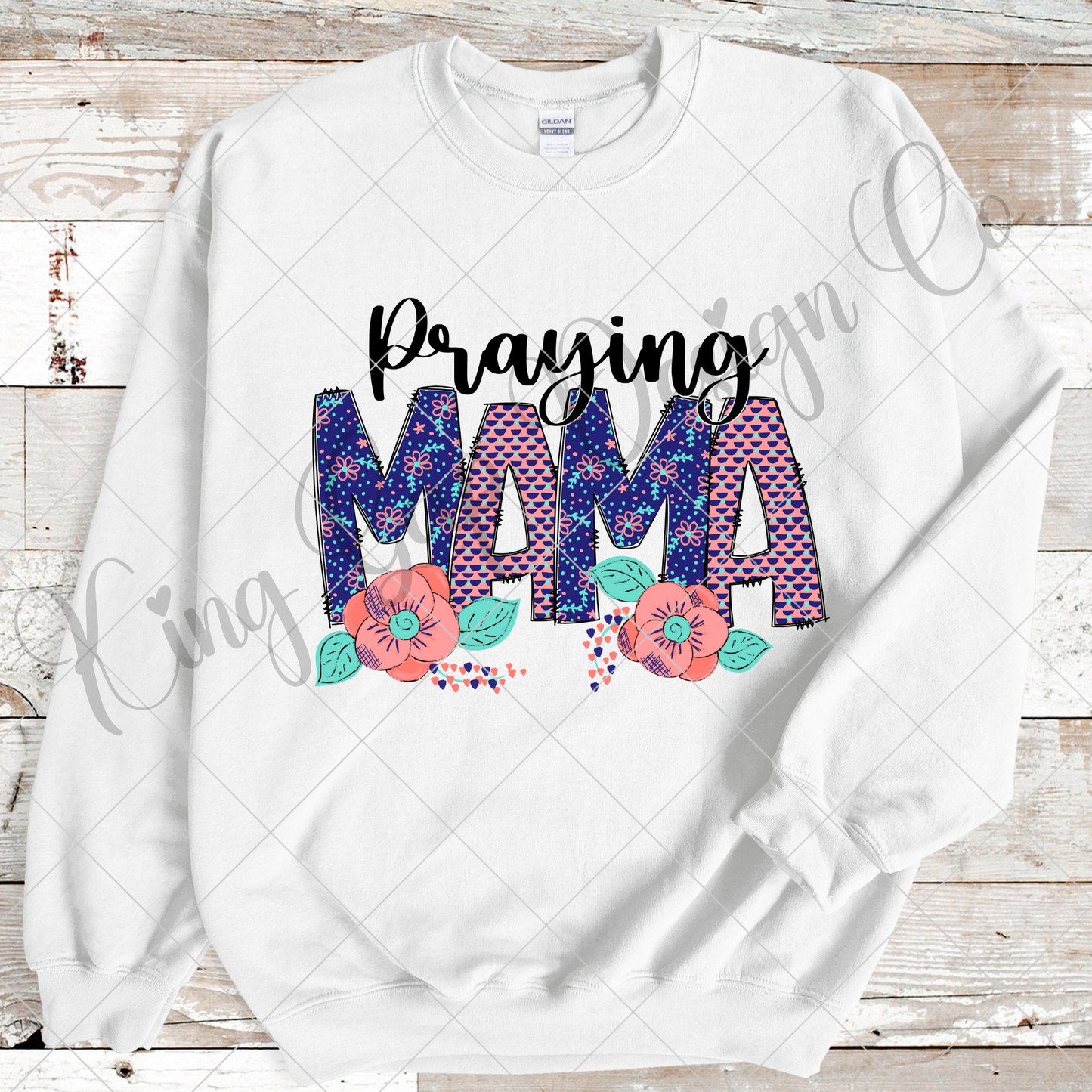 Praying Mama | Hand Drawn PNG For Sublimation, DTF, Stickers, Dishtowels, Wall Art | Perfect For Making T-Shirts, Mugs, Tumblers And More | High Resolution Image, 300 DPI With Transparent Background