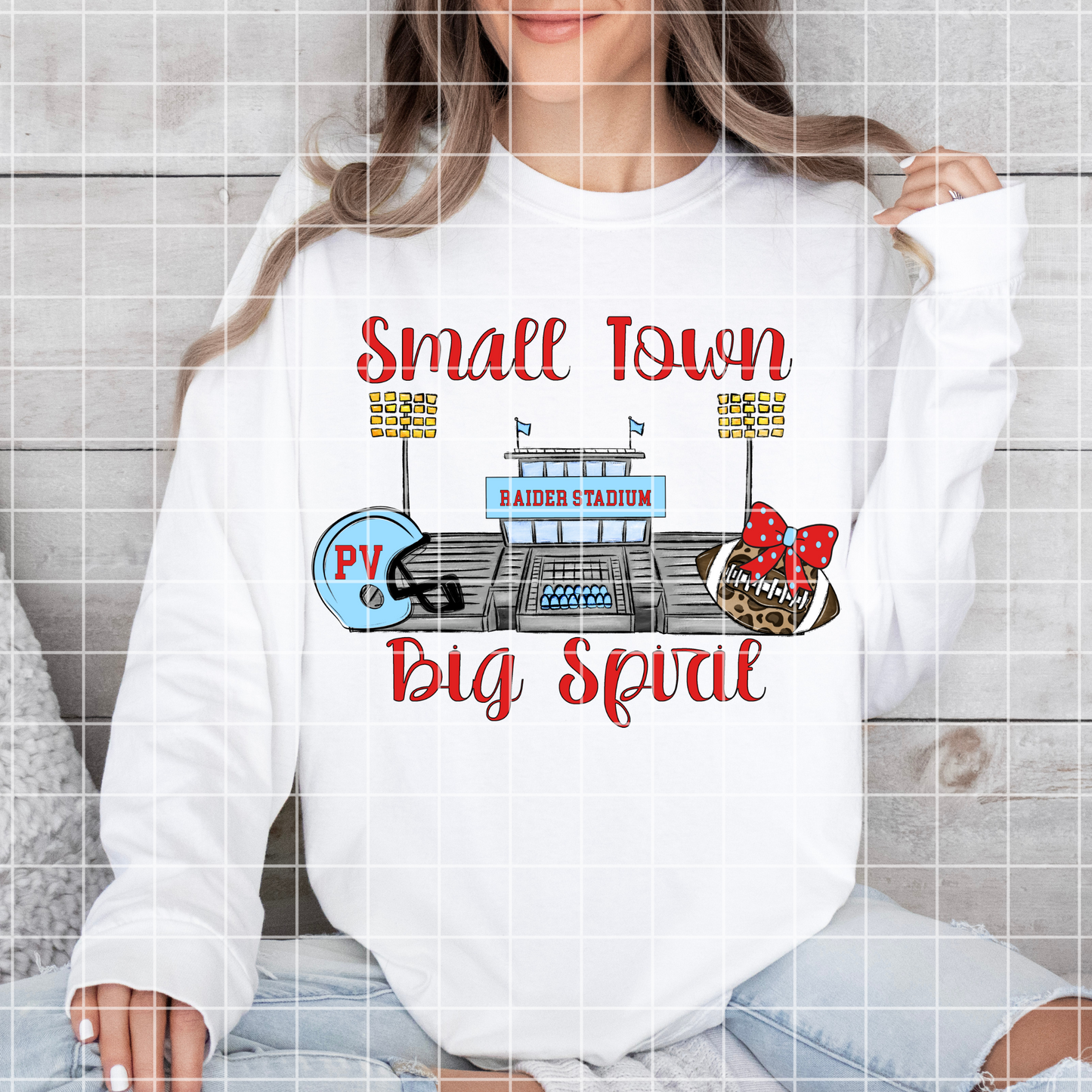 Pleasant Valley Raiders Football Sublimation | PNG With Raider Stadium For T-Shirts For Pleasant Valley Fans | 300 DPI, Transparent Background