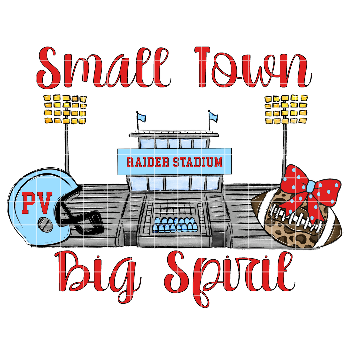 Pleasant Valley Raiders Football Sublimation | PNG With Raider Stadium For T-Shirts For Pleasant Valley Fans | 300 DPI, Transparent Background