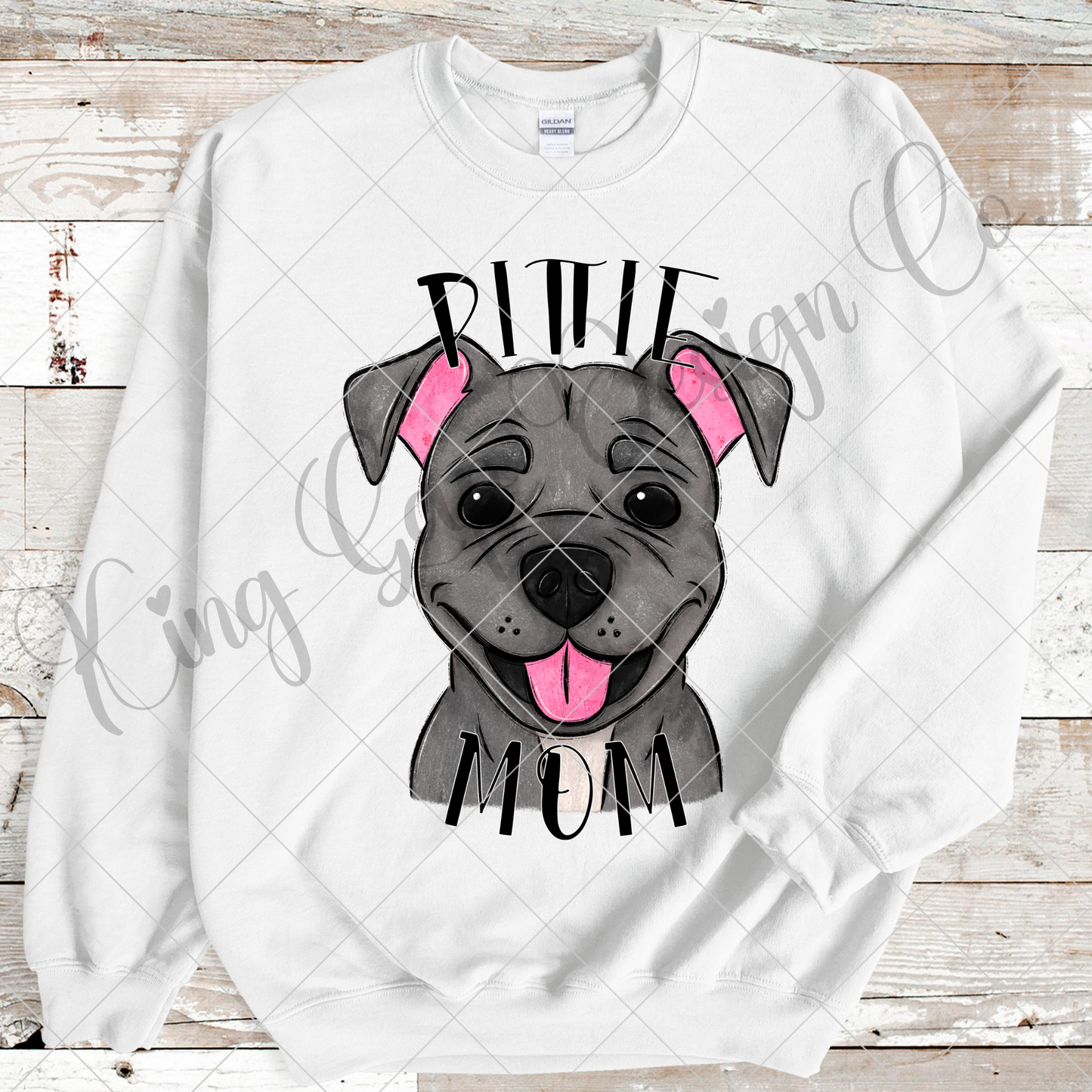 Pittie Mom PNG For Making T-Shirts, Tumblers, Mugs And More | High Resolution Image May Be Upsized Without Blurring Or Pixelating