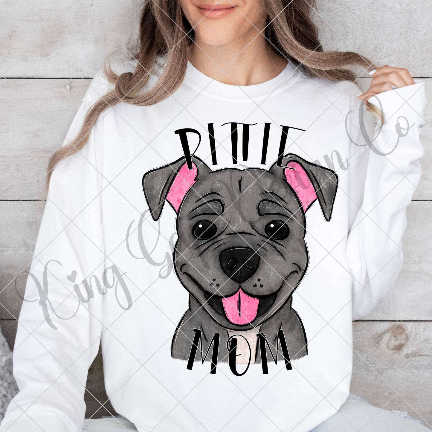 Pittie Mom PNG For Making T-Shirts, Tumblers, Mugs And More | High Resolution Image May Be Upsized Without Blurring Or Pixelating