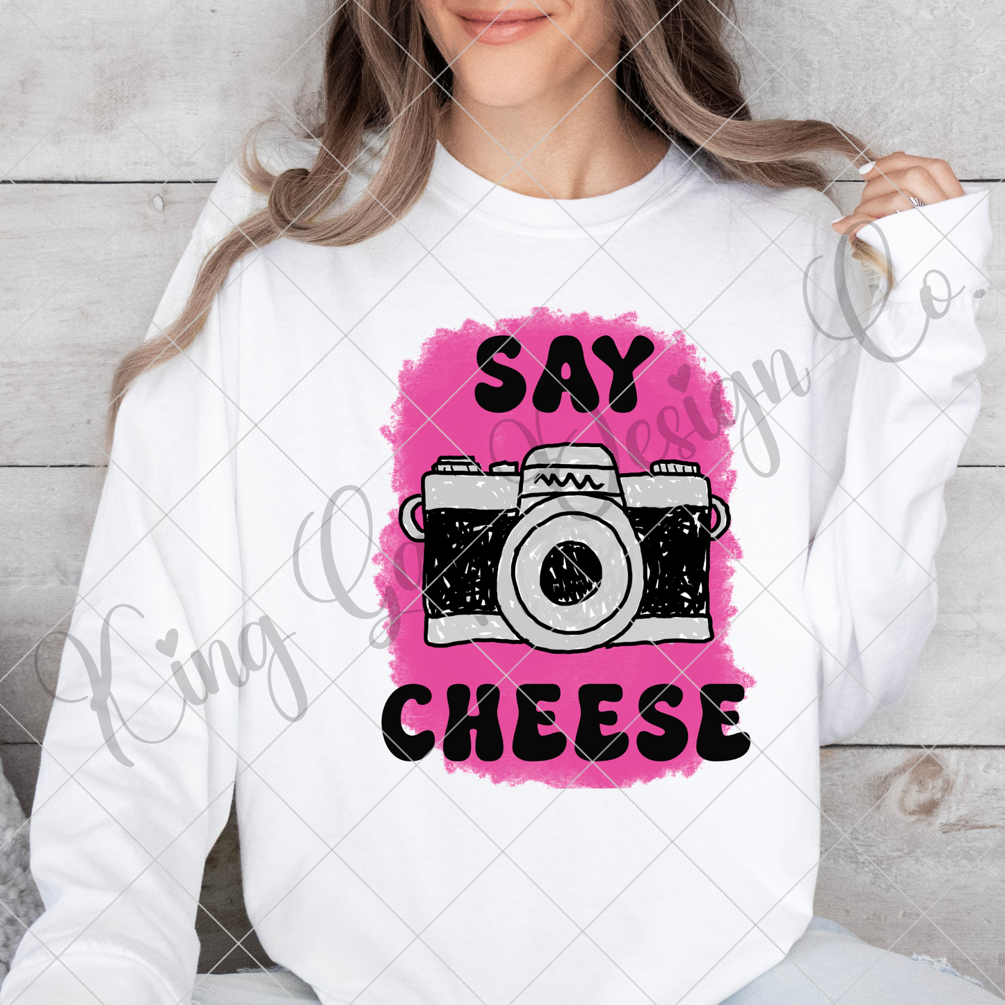 Say Cheese | Photography PNG | Hand Drawn Camera For Making Shirts, Tumblers, Mugs, Dishtowels | Perfect For Sublimation Or DTF Printing | High Resolution, 300 DPI, Transparent Background