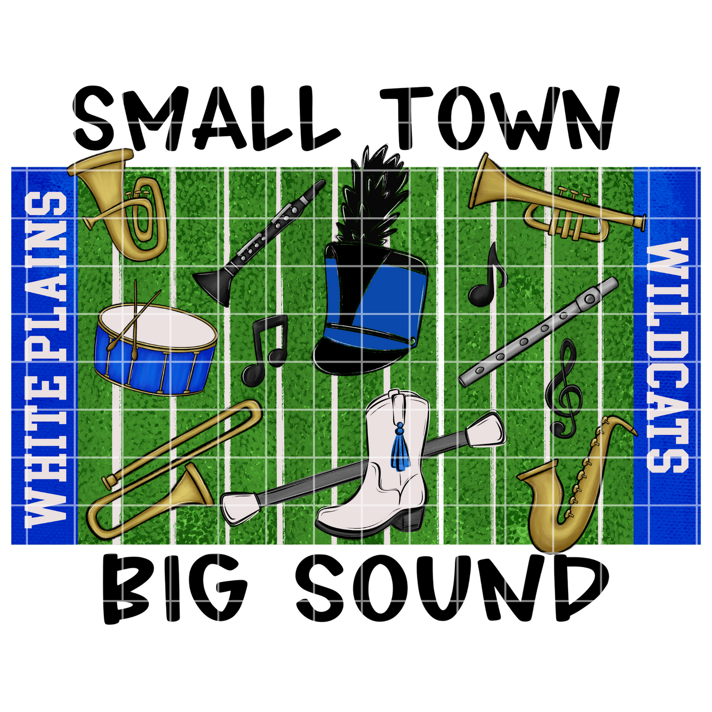 White Plains Band Sublimation | Marching Blue Brigade PNG For T-Shirts, Tumblers, Cups, Stickers| 300 DPI, Transparent Background