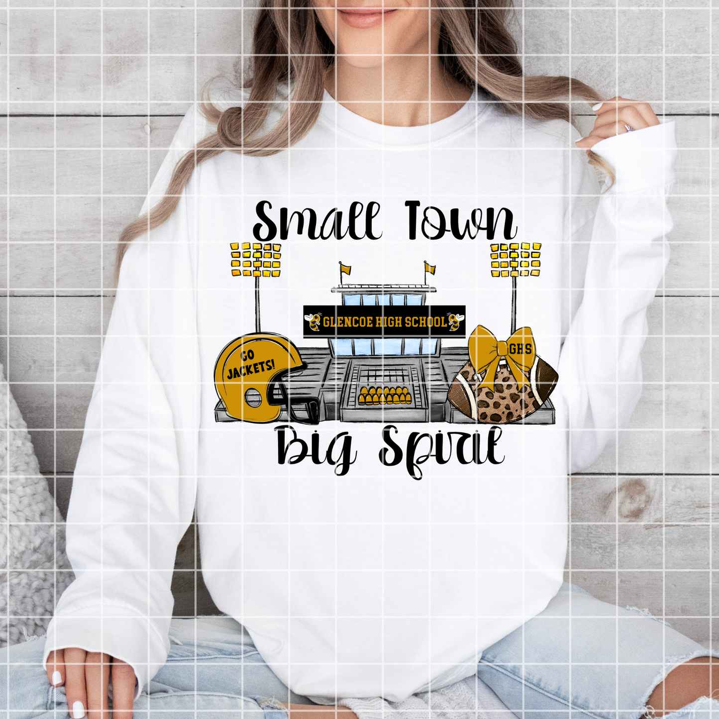 Glencoe Yellow Jackets Football PNG For Sublimation, DTF Or Stickers | Black And Gold School Colors | Make T-Shirts, Tumblers, Cups, Stickers| 300 DPI, Transparent Background