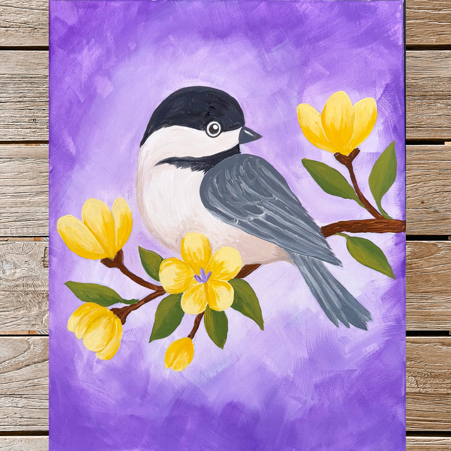 Spring Chickadee Painting Template | Tracer For Painting | Acrylic Painting | Paint From Home | Tracer, Instructions, And Supply List Included