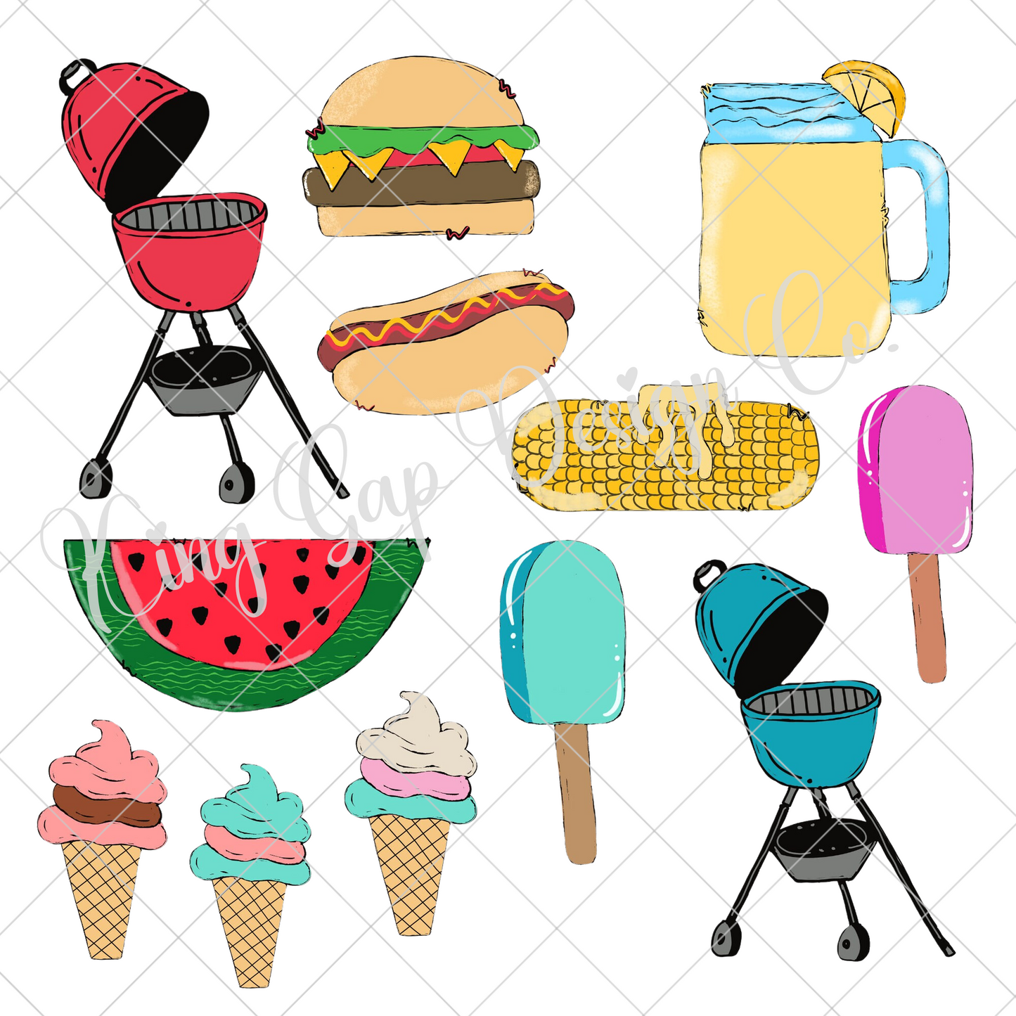 Commercially Licensed Summer Clip-Art Bundle For Designing Shirts Or Tumblers For Sublimation | Scrapbooking | 4th Of July | Backyard Grilling | Pool | Camping | Make Physical Products OR Digital Designs To Sell