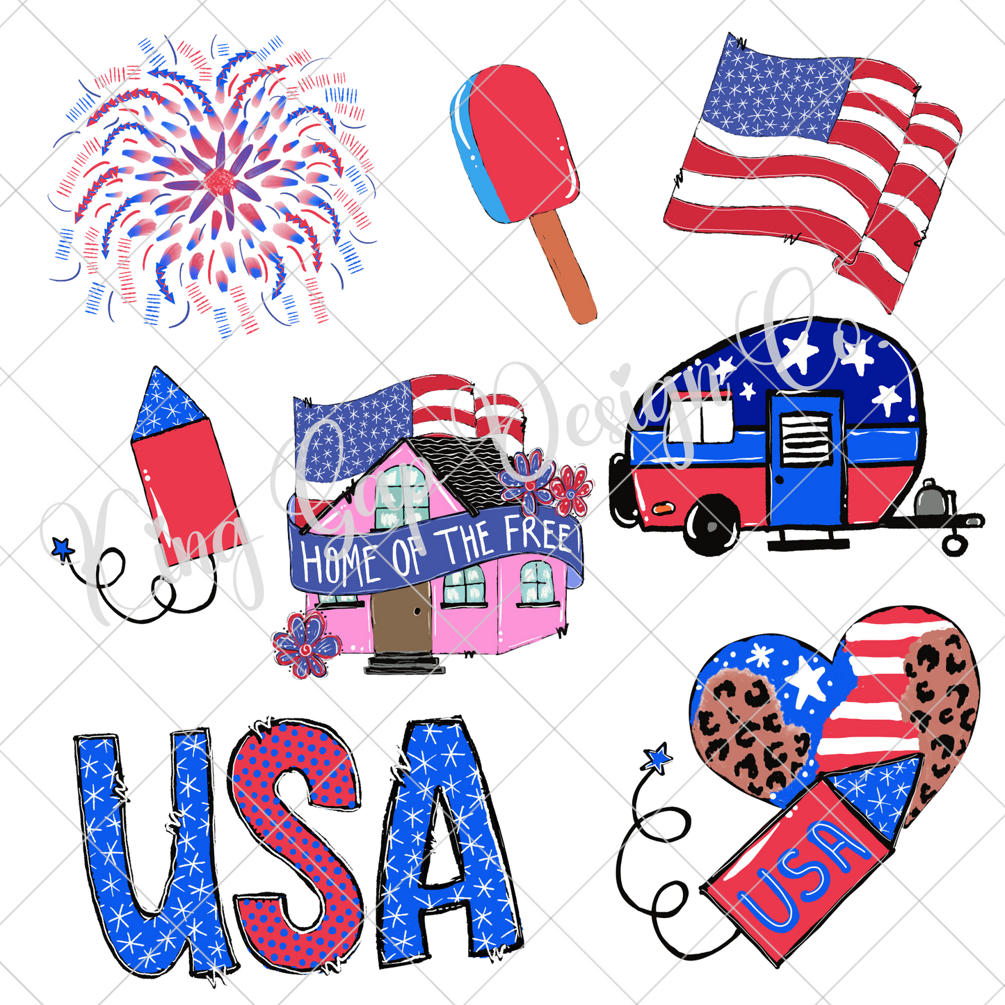 Commercially Licensed Summer Clip-Art Bundle For Designing Shirts Or Tumblers For Sublimation | Scrapbooking | 4th Of July | Backyard Grilling | Pool | Camping | Make Physical Products OR Digital Designs To Sell
