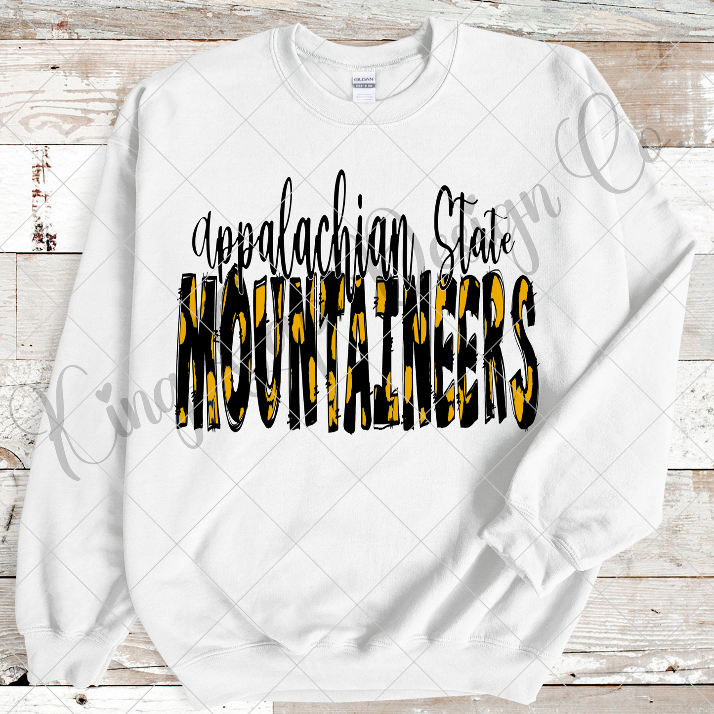 Appalachian State Mountaineers PNG | Black And Gold Doodle Letter Image For Making App State Fan Gear | High Resolution, 300 DPI With Transparent Background
