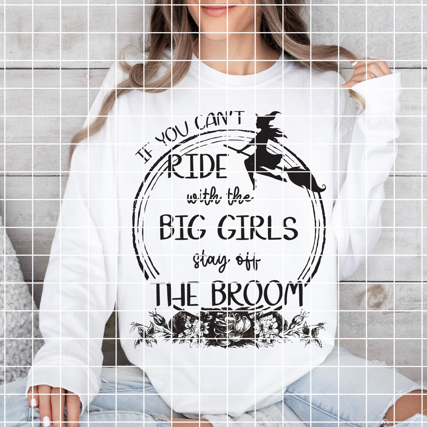 Halloween Shirt For Her If You Can't Ride With The Big Girls T-Shirt PNG Cute Witch Shirt Gift For Her Fall T-Shirt Halloween T Shirt Broom
