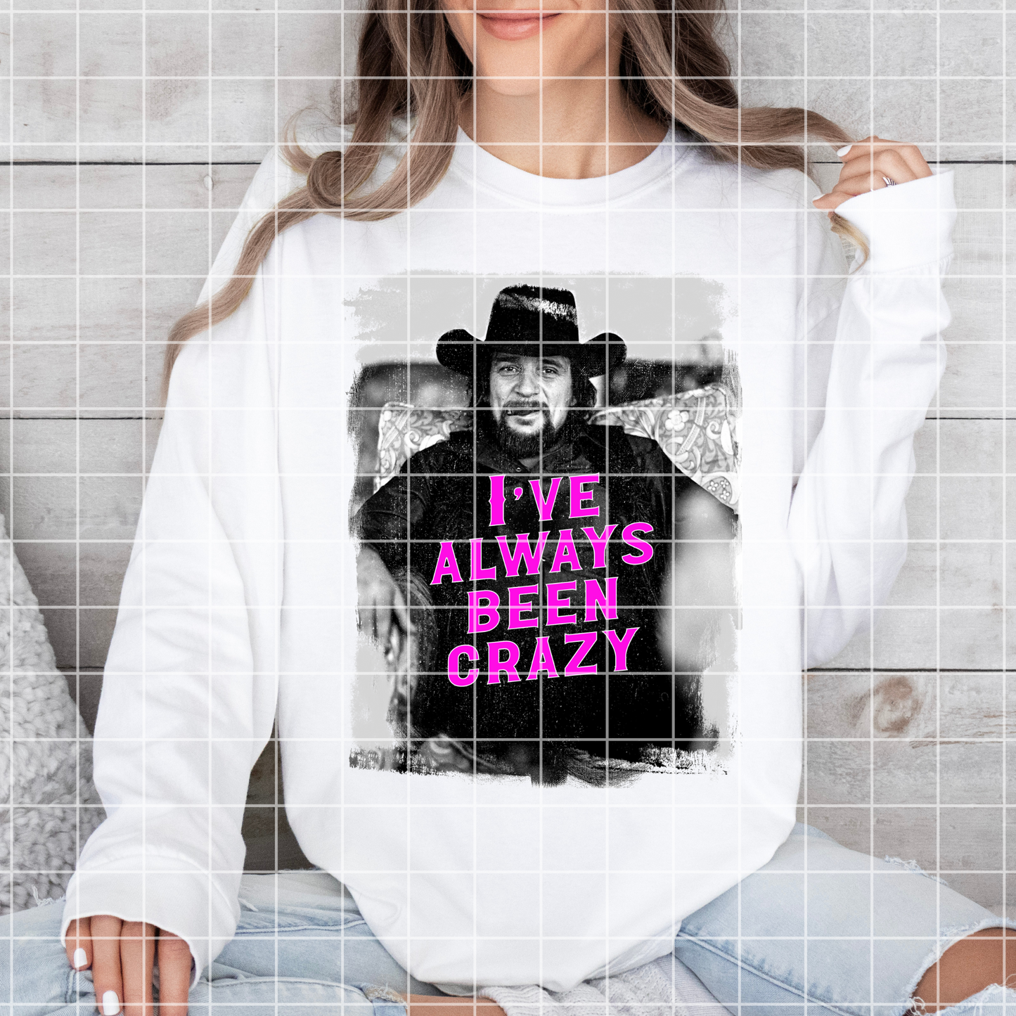 Waylon Jennings PNG For Shirts, Cups, Tumblers | Sublimation Or DTF | Outlaw Country Shirt Design For Sublimation | I've Always Been Crazy | Country Music Concert Shirt
