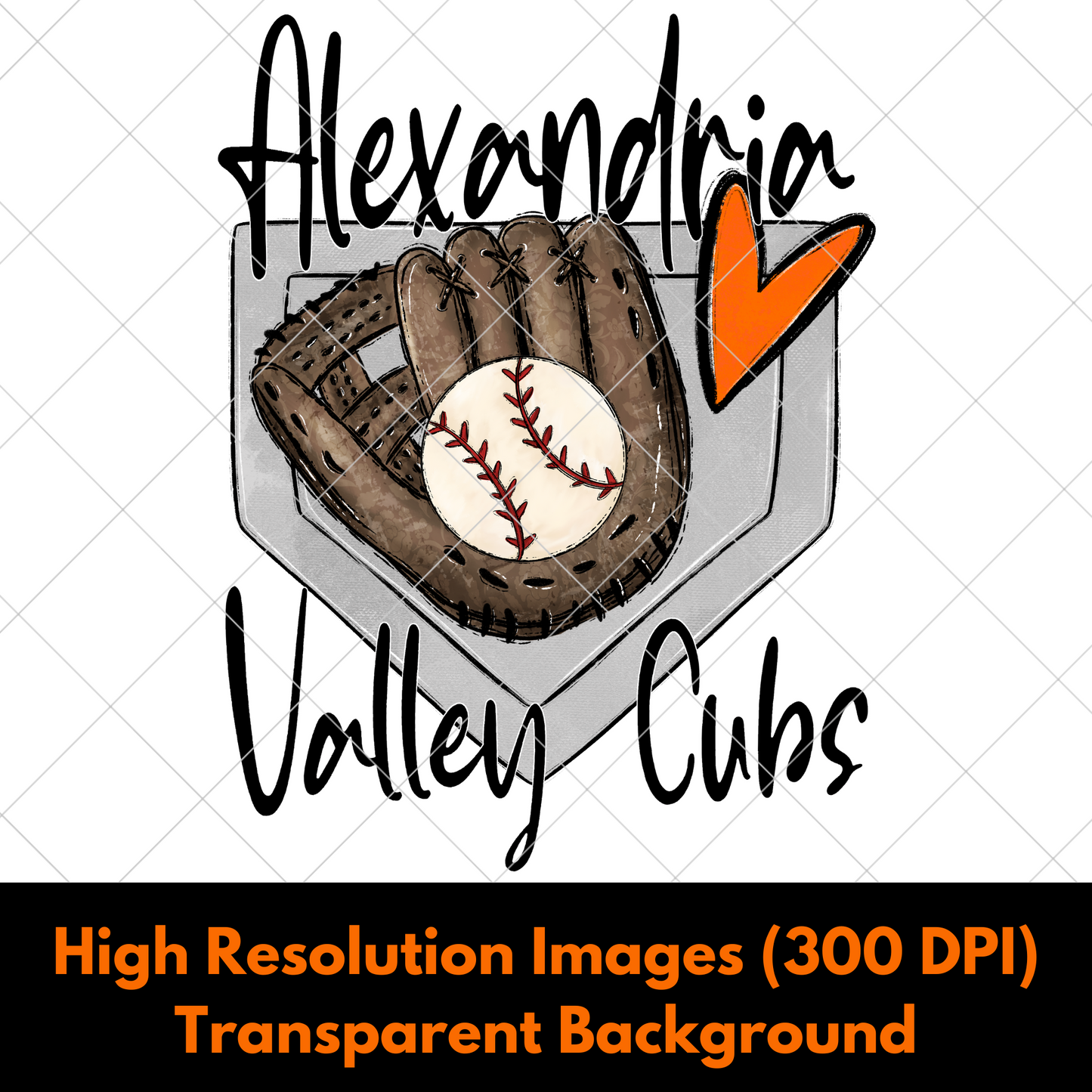 Alexandria Valley Cubs Baseball Sublimation PNG For Making T-Shirts, Mugs, Tumblers, Stickers, Scrapbooks | Alexandria |300 DPI, Transparent Background Image