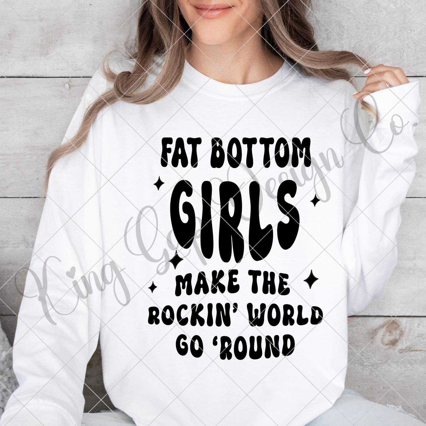 Fat Bottom Girls Sublimation PNG For Shirts, Tumblers, Mugs | Fat Bottom Girls Make The Rockin' World Go Round | Queen T-Shirt | 300 DPI