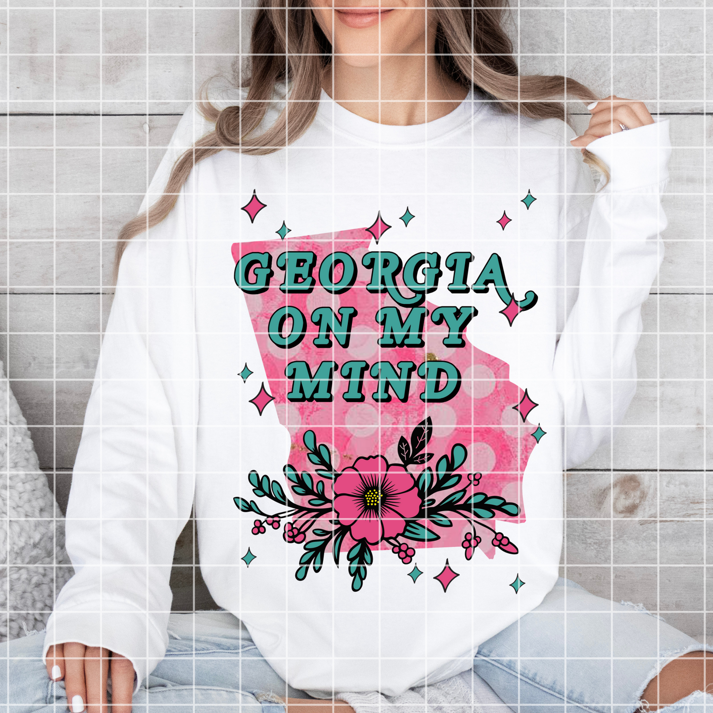 Cute Georgia T-Shirt Design| Georgia Sublimation File For T-Shirt Dish Towel Tumbler Mug|Georgia On My Mind|Digital Download For Sublimation