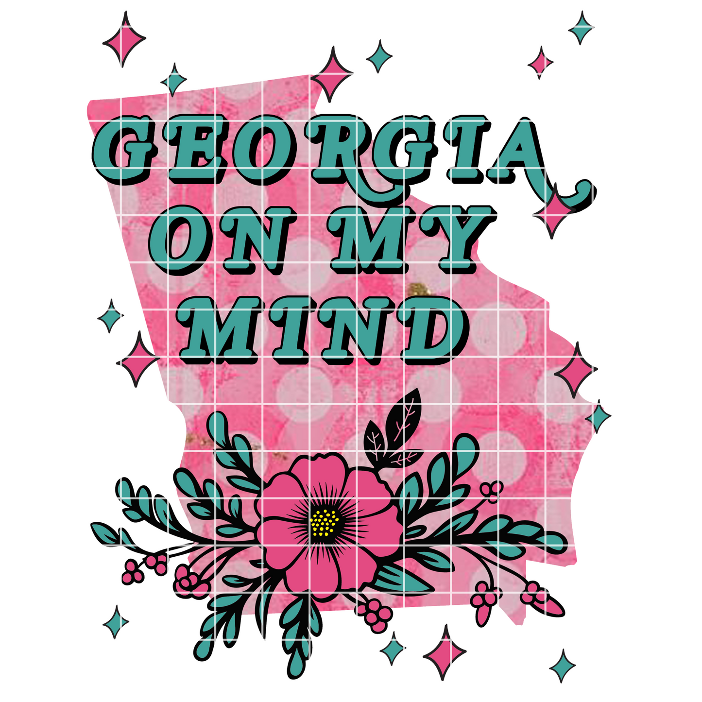 Cute Georgia T-Shirt Design| Georgia Sublimation File For T-Shirt Dish Towel Tumbler Mug|Georgia On My Mind|Digital Download For Sublimation