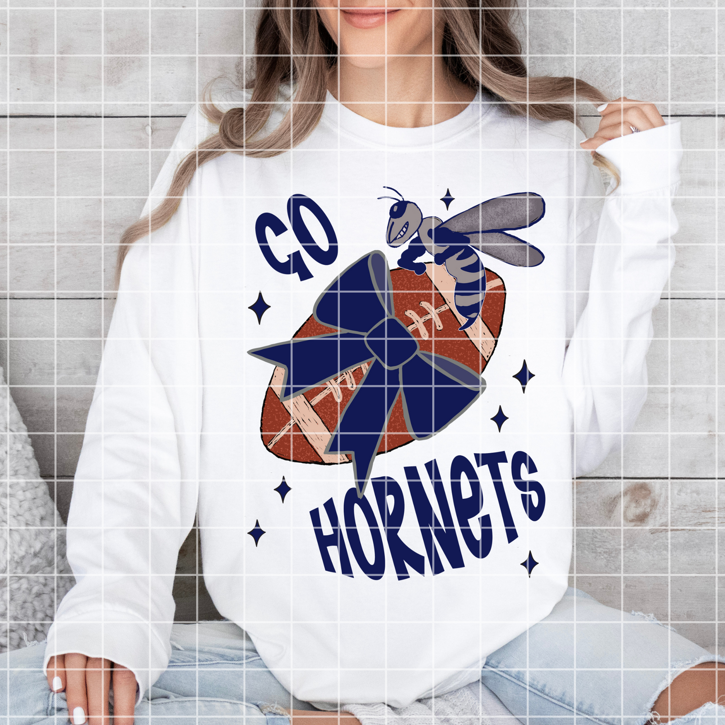 Hornets Football Sublimation PNG For Making T-Shirts, Mugs And Tumblers | Also Suitable For DTF Or Sticker Making|Navy School Colors|300 DPI
