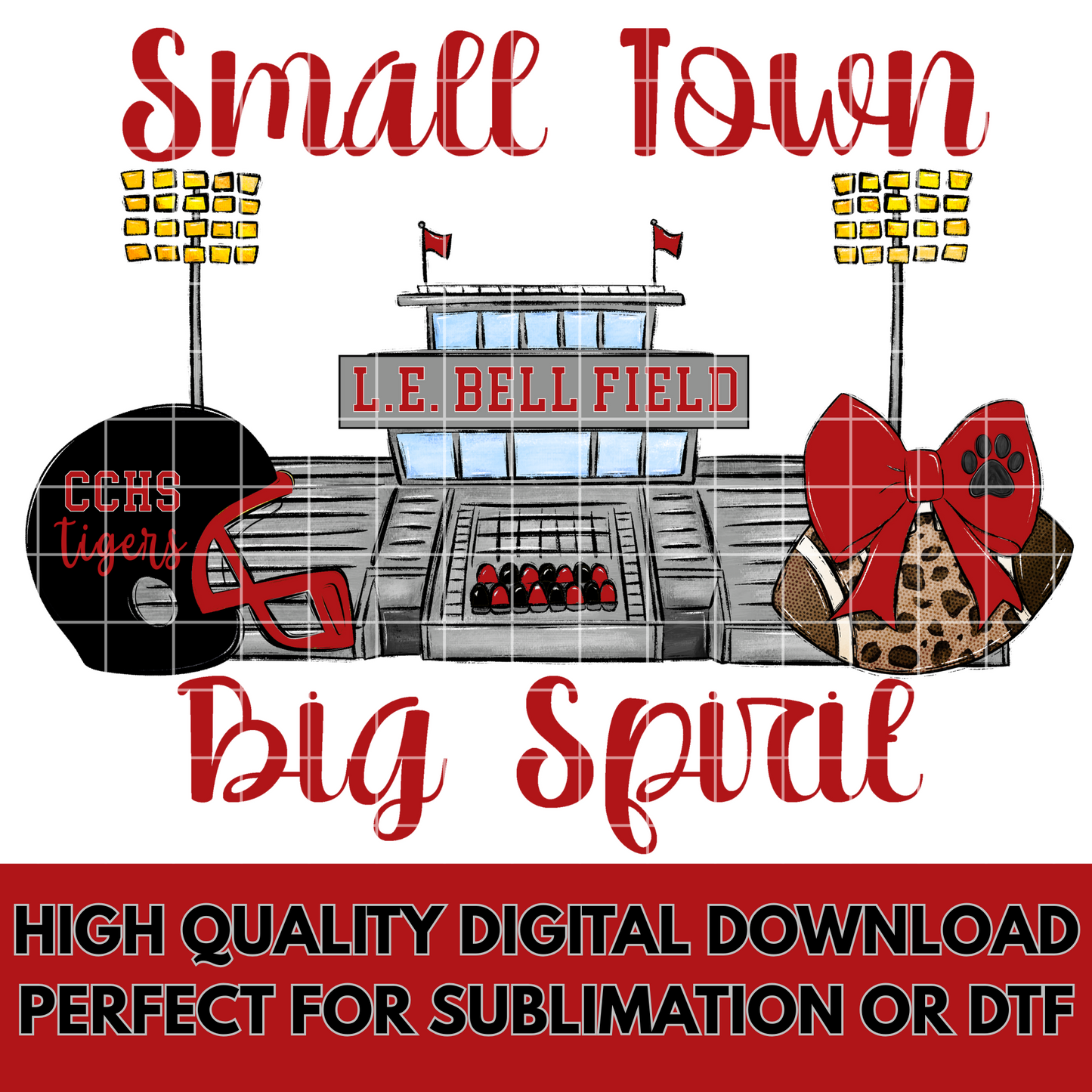 Cleburne County High School Football Sublimation | Red And Black School Colors | PNG For T-Shirts, Tumblers, Cups, Stickers| 300 DPI, Transparent Background