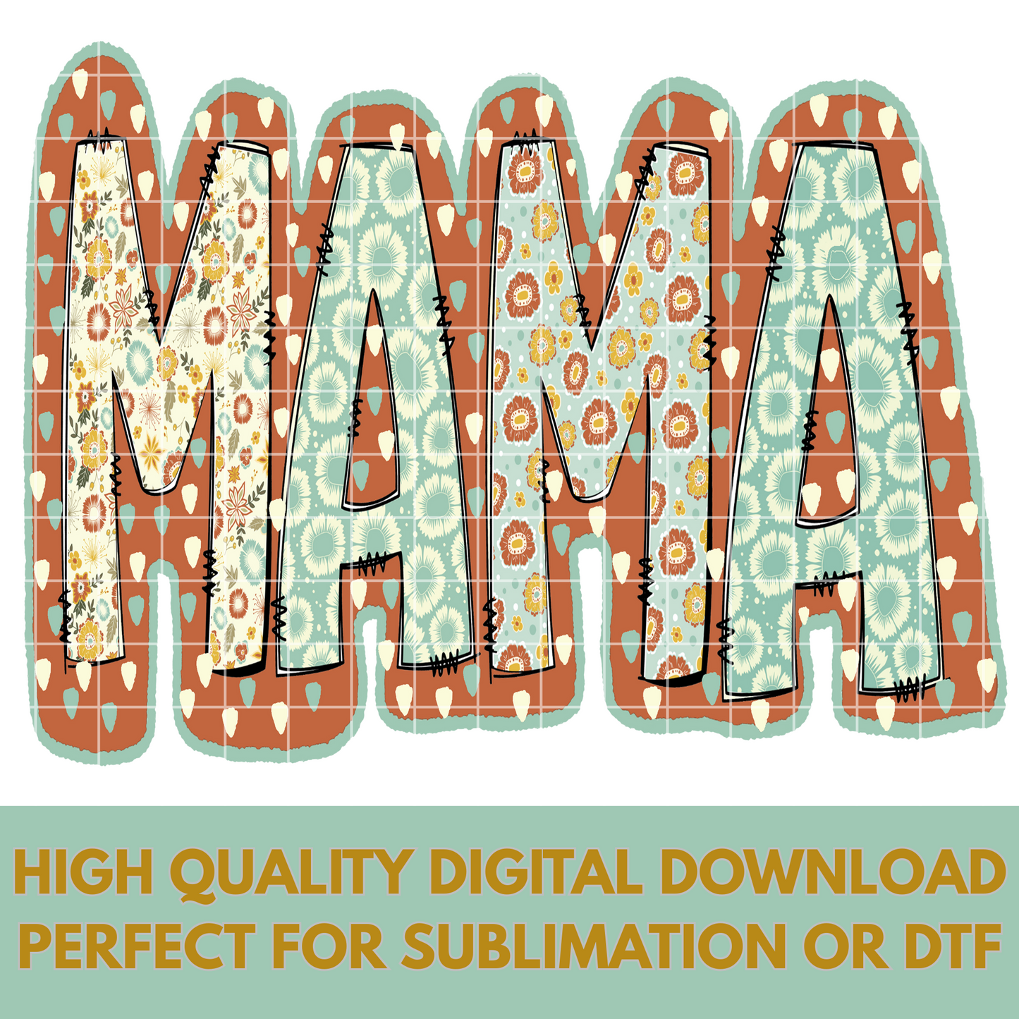 Mama Shirt Design Mama Sublimation Design For T-Shirts Tumbler Sublimation Mama Cute Doodle Letter Design Digital Download For Sublimation