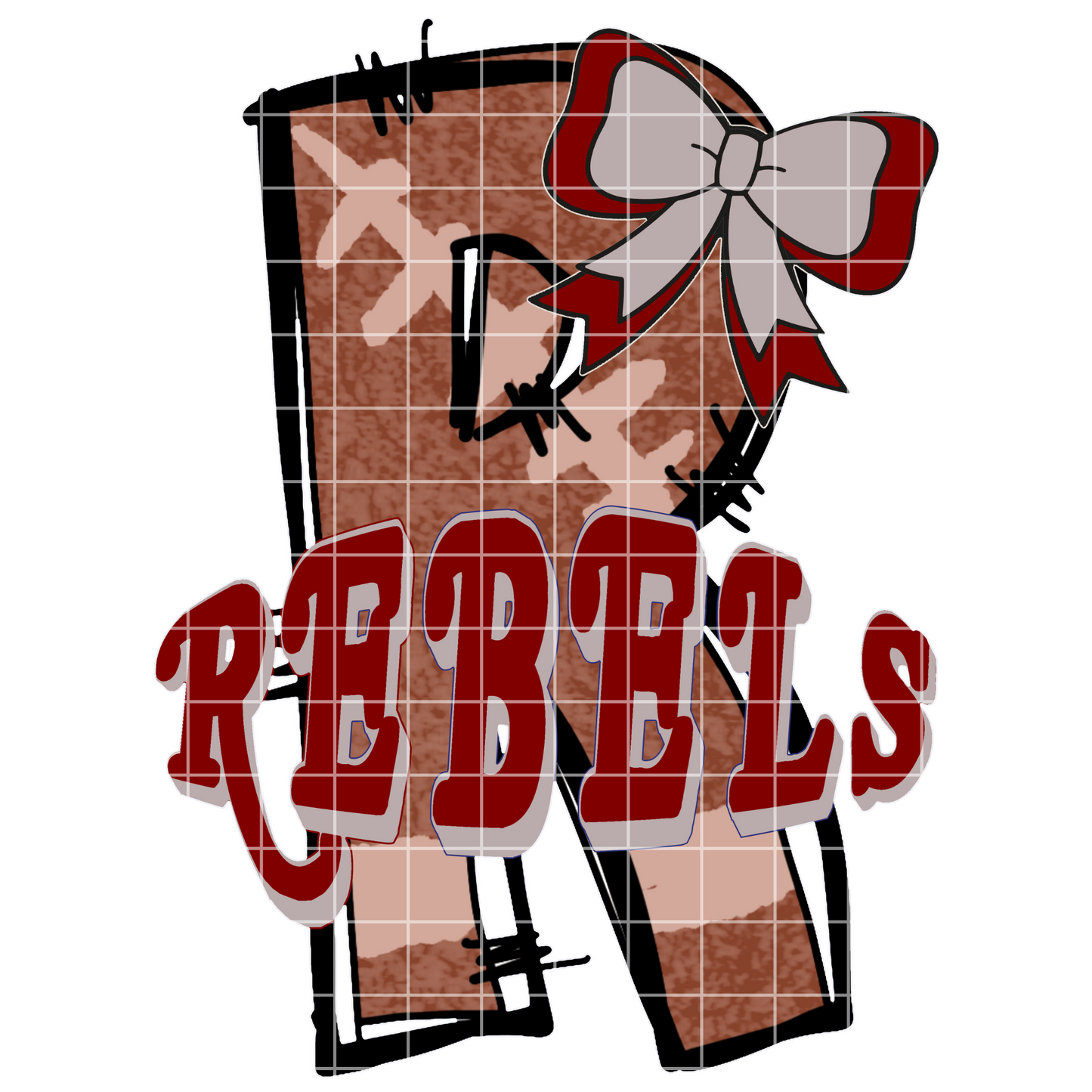Maroon And White Rebels Football Sublimation PNG For Making Shirts, Tumblers, Mugs | Suitable For Making Stickers And DTF Transfers | 300 DPI