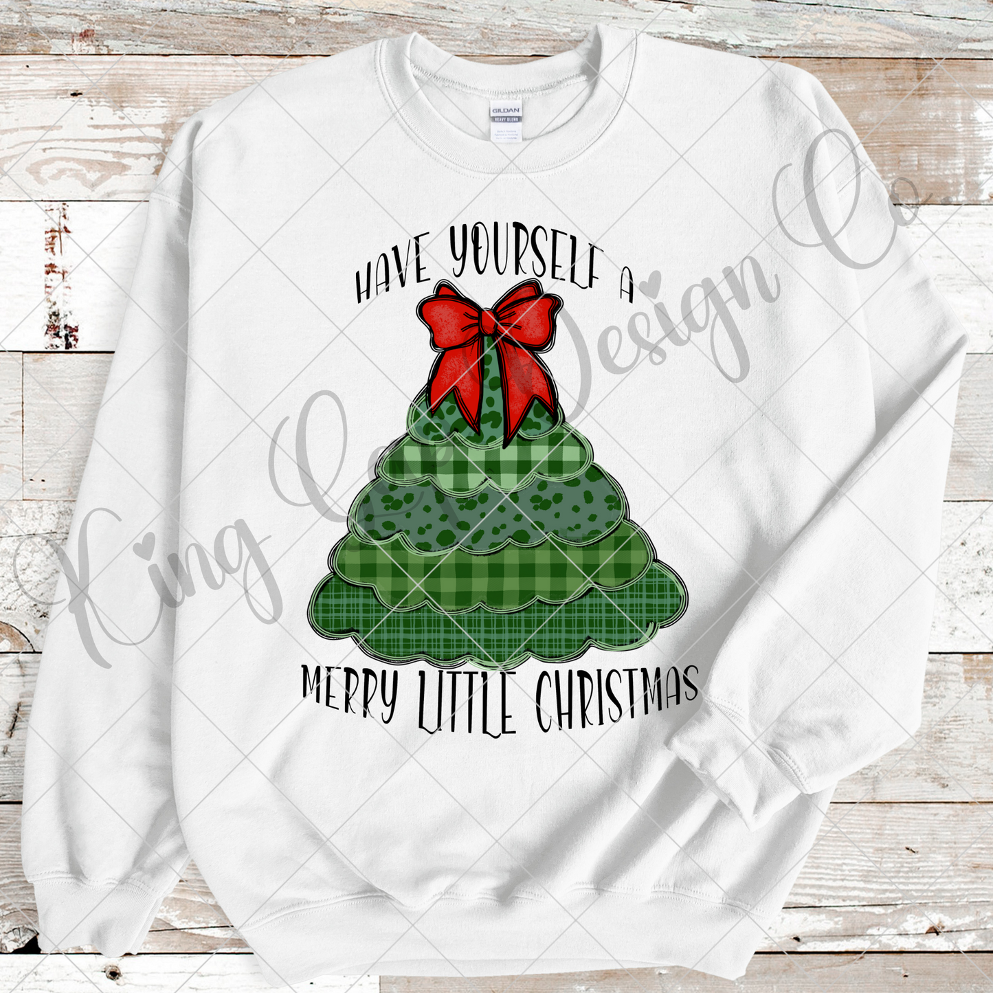 Merry Little Christmas Sublimation | Patchwork Christmas Tree PNG For Making T-Shirts, Mugs, Tumblers, Stickers, Dishtowels | High Resolution Image, 300 DPI, Transparent Background