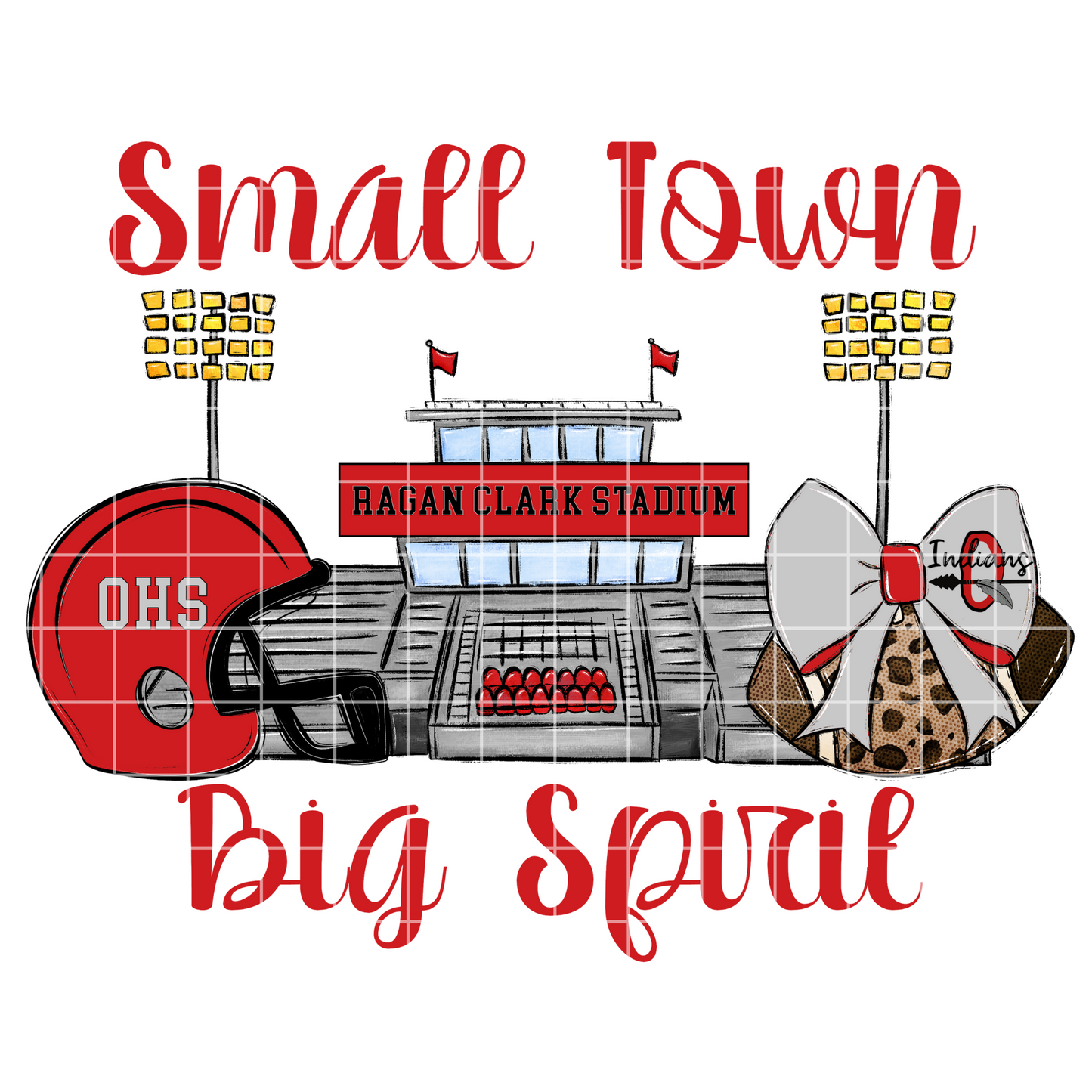 Ohatchee Indians Football Sublimation | Red And Black School Colors | PNG For T-Shirts, Tumblers, Cups, Stickers| 300 DPI, Transparent Background
