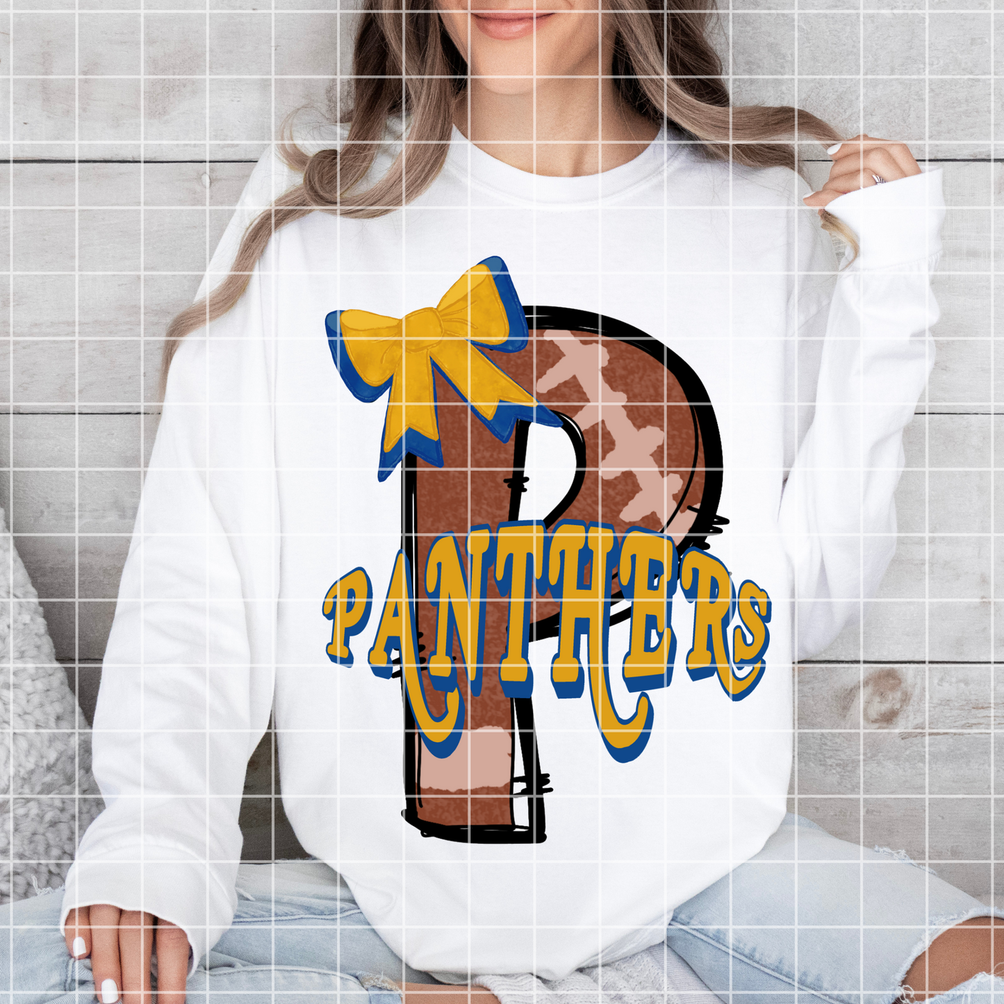 Panthers High School Football PNG For Sublimation, DTF, Stickers, Mugs, Tumblers | Blue And Gold School Colors | Panthers Mascot | 300 DPI