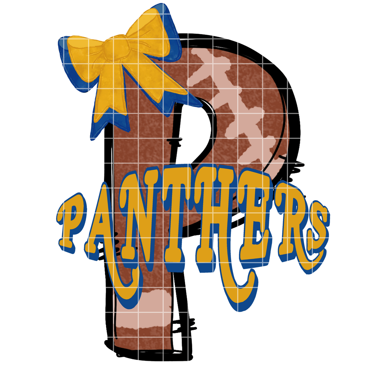Panthers High School Football PNG For Sublimation, DTF, Stickers, Mugs, Tumblers | Blue And Gold School Colors | Panthers Mascot | 300 DPI