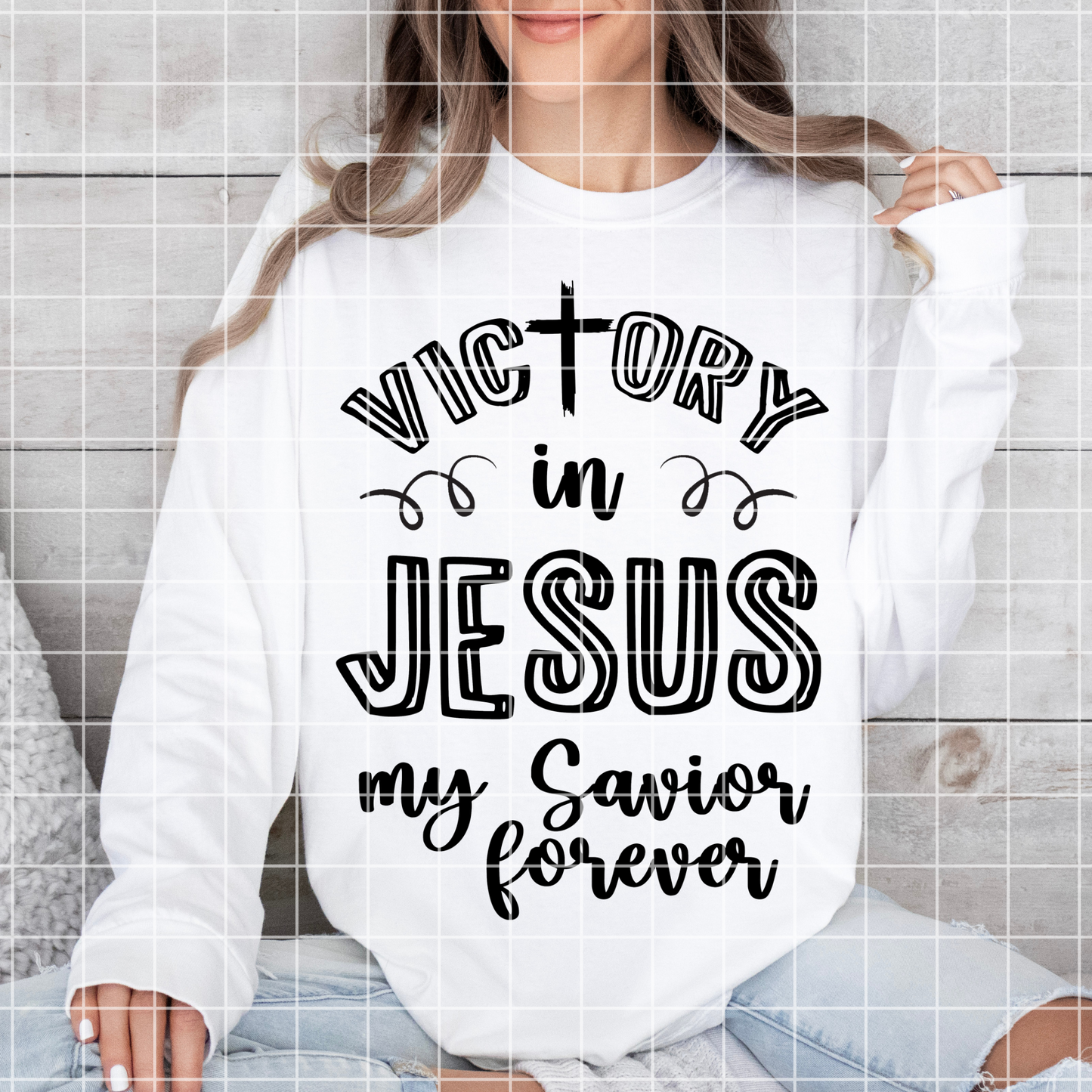 Victory In Jesus T-Shirt PNG | Cute Christian T-Shirt Design | Cute Christian T Shirt Design | Hymn Lyrics Shirt Design | T-Shirt For Her