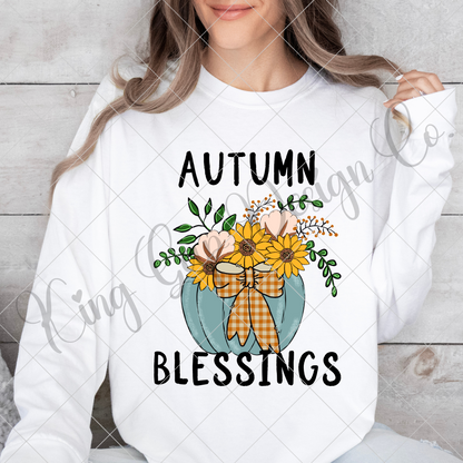 Autumn Blessings Shirt Design | Fall Sublimation For T-Shirts, Tumblers, Dish Towels | Fall Sticker | Fall Artwork | Fall PNG For DTF Prints