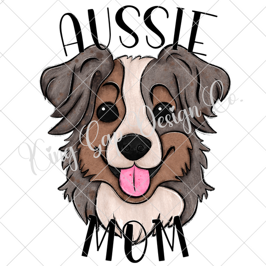 Aussie Mom PNG For Making T-Shirts, Tumblers, Mugs, Stickers, Sublimation, DTF Transfers| Dog Mom Shirt Design | High Resolution, 300 DPI With Transparent Background