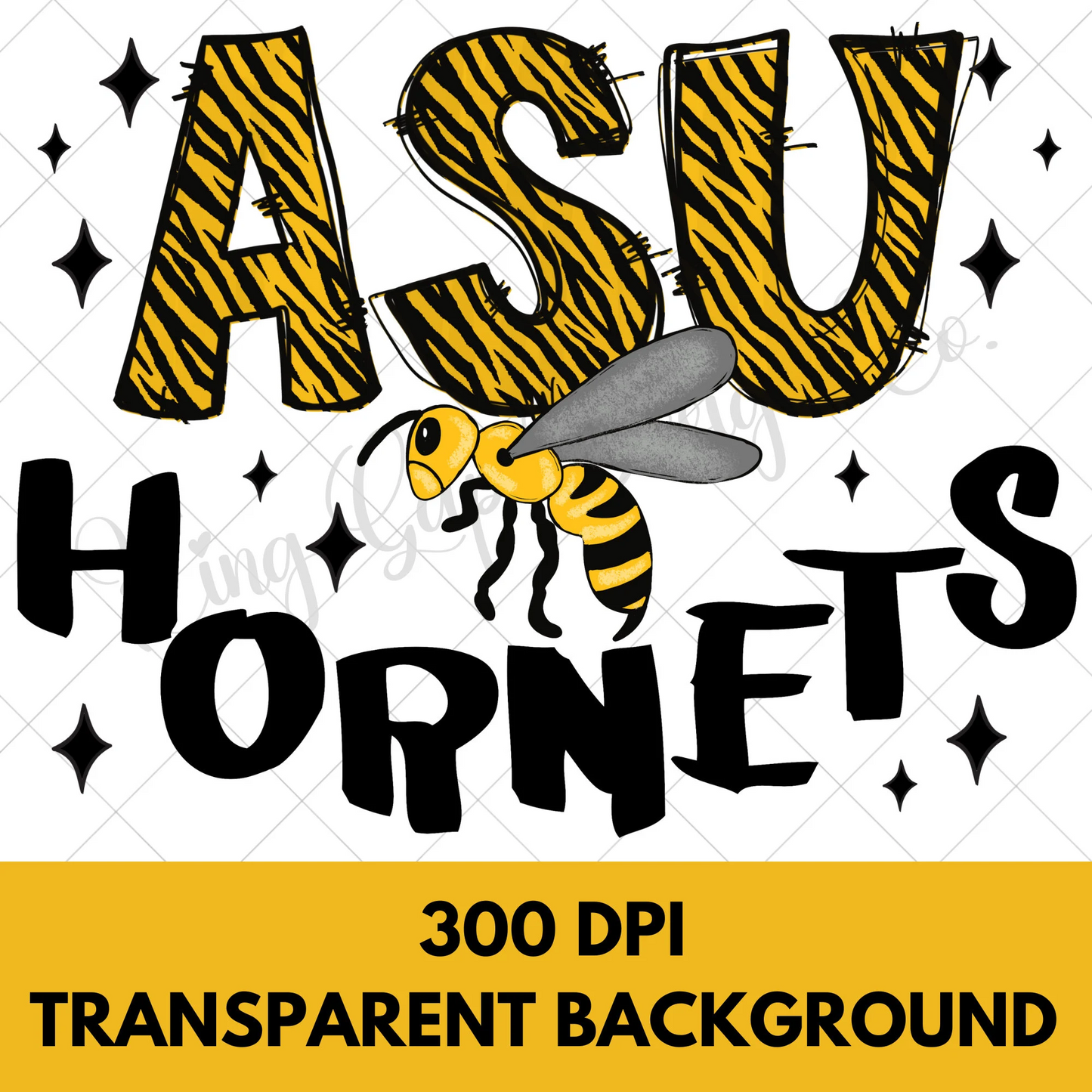 Alabama State University Sublimation PNG For T-Shirts, Tumblers, Mugs, Dishtowels | ASU Doodle Letters| Hornets Sublimation| Original Design