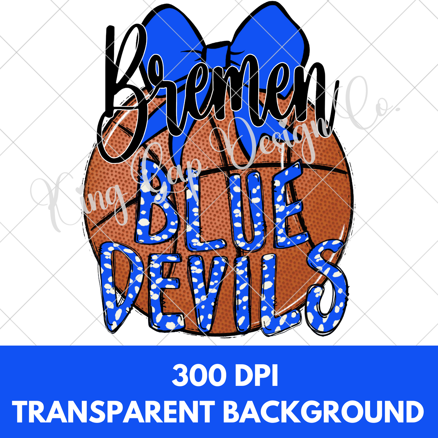 Breman Blue Devils Basketball PNG File For Making T-Shirts, Tumblers, Stickers, DTF Transfers, And More | Shirt Design For Blue Devils Fan | High Resolution