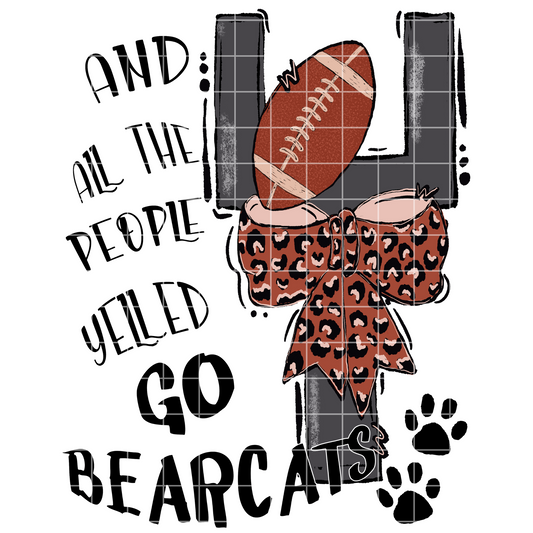 Bearcats Football Sublimation | Game Day Shirt For Bearcats Fan | Bearcats Sticker PNG | Bearcats Tumbler Design | Go Bearcats | Bearcats DTF PNG