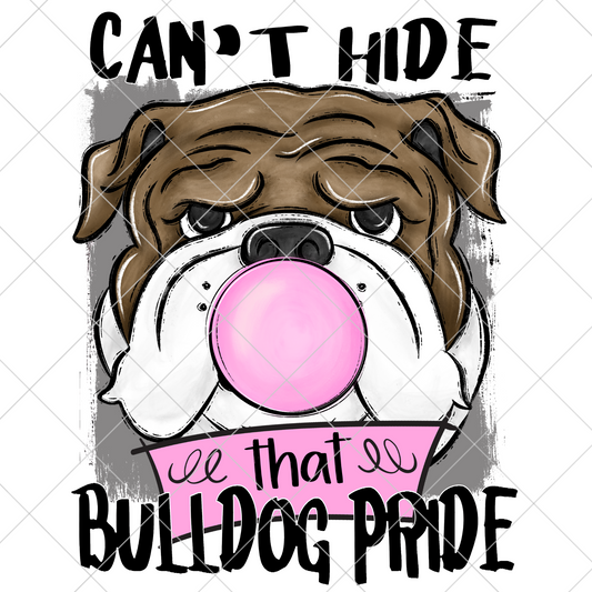 Bulldogs Football Sublimation PNG For Making T-Shirts, Sweatshirts, Tumblers, Mugs And More | Also Suitable For DTF | High Resolution Image | Bubble Gum Bulldog| Bulldog Pride