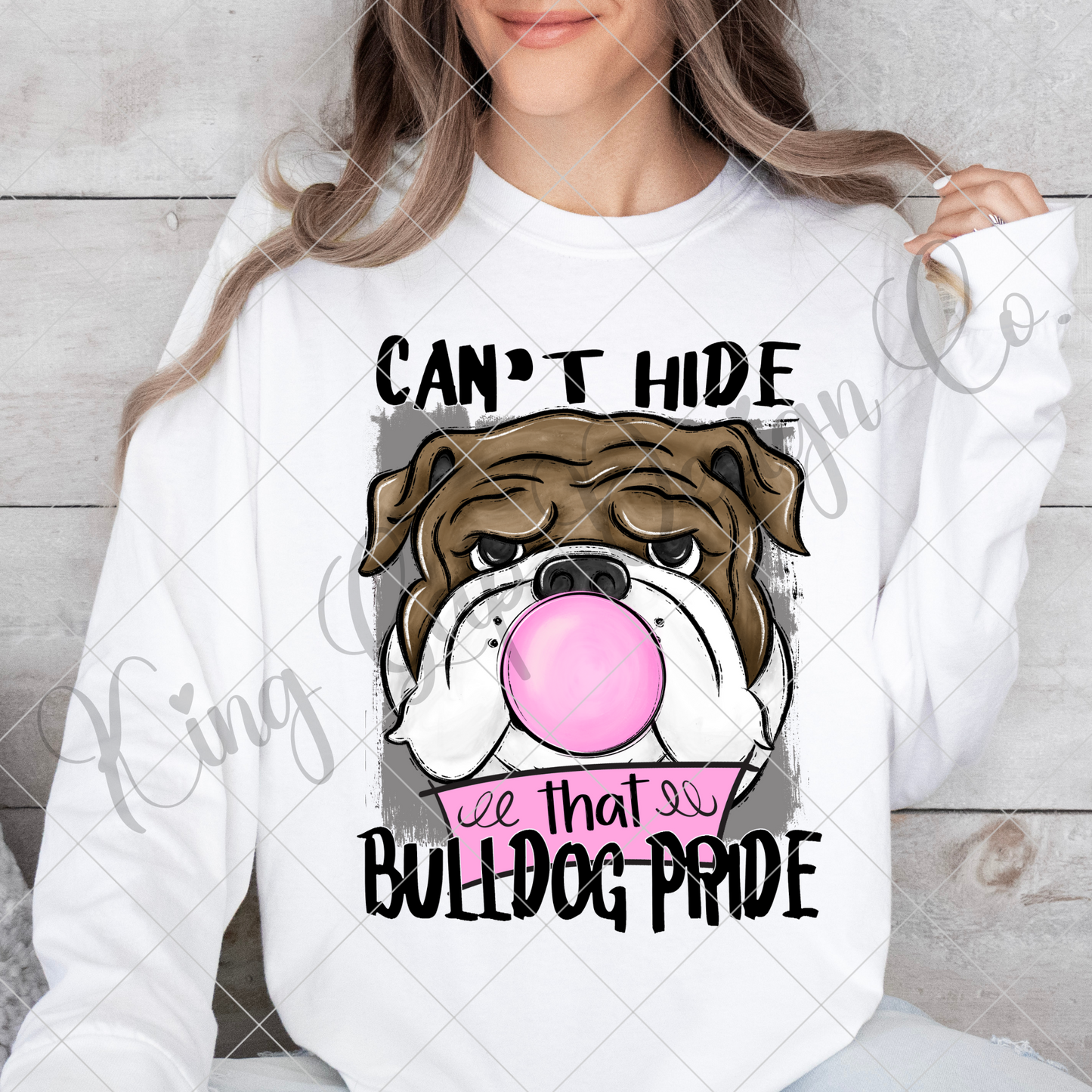 Bulldogs Football Sublimation PNG For Making T-Shirts, Sweatshirts, Tumblers, Mugs And More | Also Suitable For DTF | High Resolution Image | Bubble Gum Bulldog| Bulldog Pride