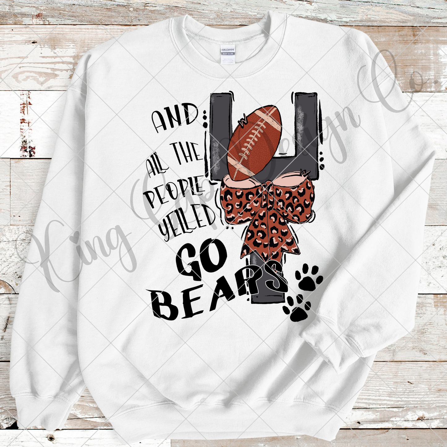 Bears Football Sublimation | Go Bears | T-Shirt For Bears Fan | Bears High School Team | Bears Game Day Shirt Design | Bears Sticker Design