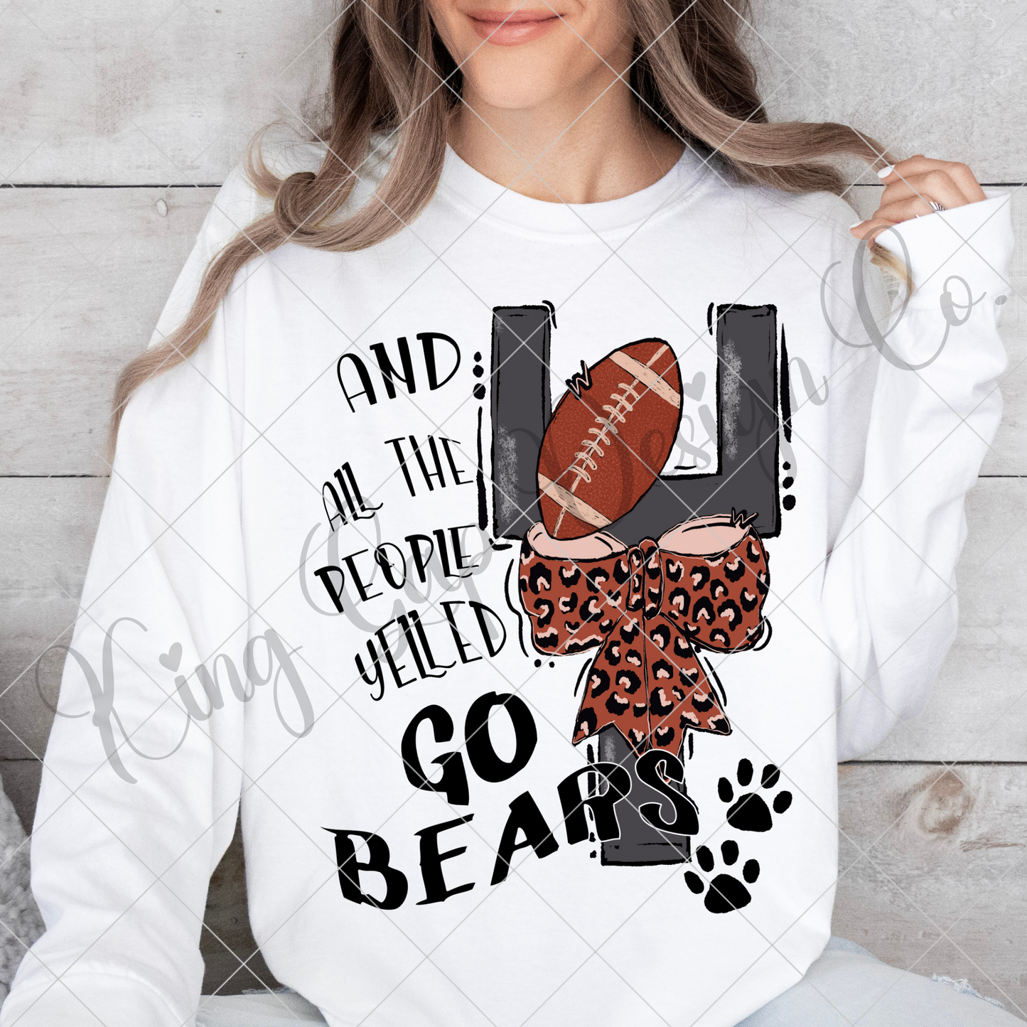 Bears Football Sublimation | Go Bears | T-Shirt For Bears Fan | Bears High School Team | Bears Game Day Shirt Design | Bears Sticker Design