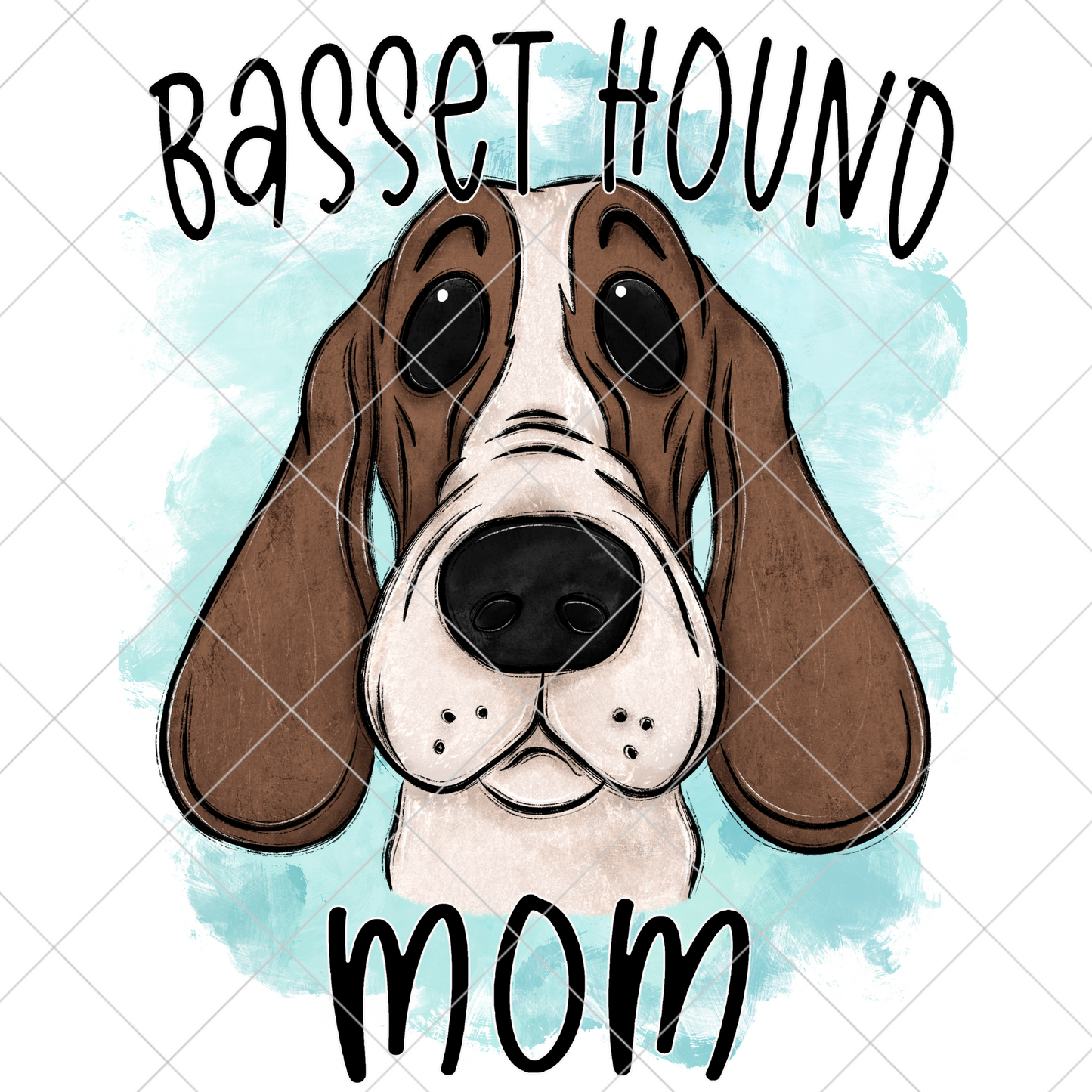 Basset Hound Mom PNG For Making T-Shirts, Tumblers, Mugs, And More | Cute Shirt For Dog Mom |High Resolution, 300 DPI, Transparent Background (Copy)